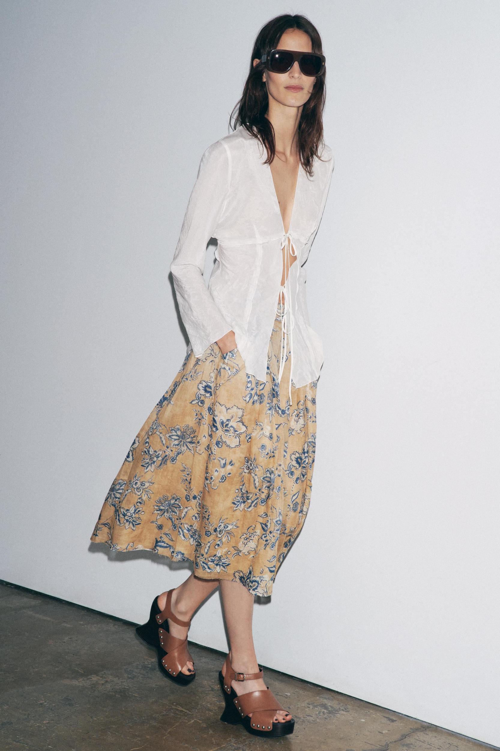 ZW COLLECTION RAMIE FLORAL PRINT SKIRT Product Image