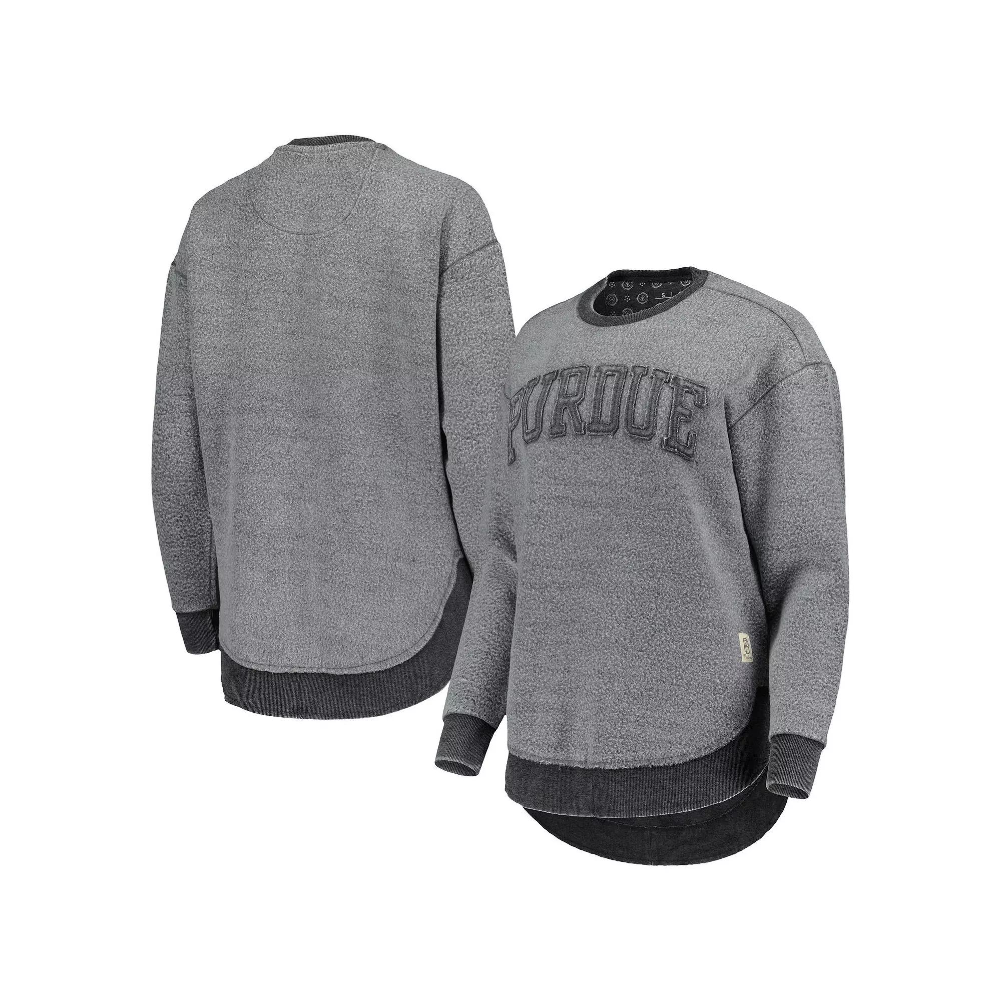 Women's Pressbox Black Purdue Boilermakers Ponchoville Pullover Sweatshirt, Size: Large Product Image