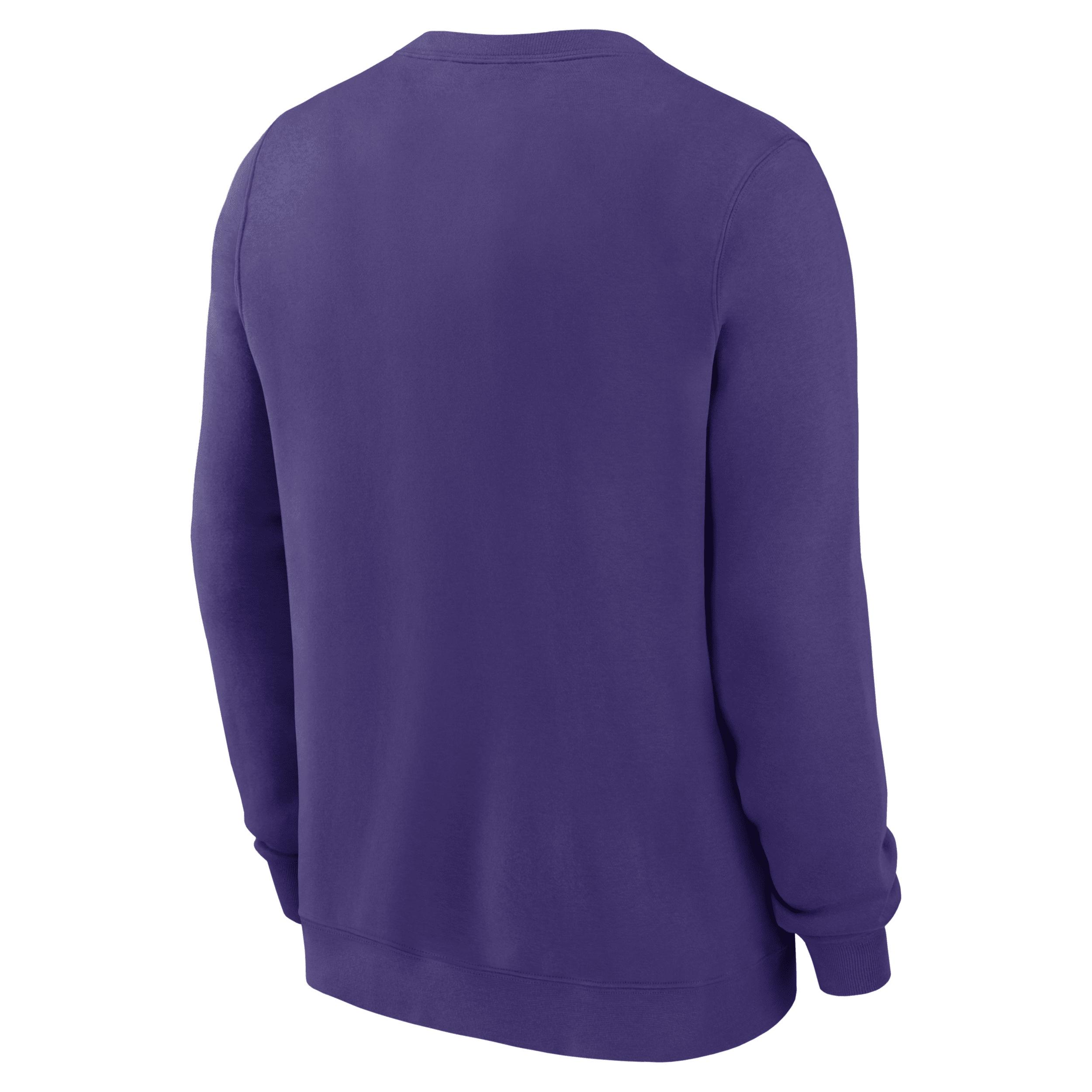 LSU Tigers Primetime Primary Stack Nike Mens College Pullover Crew | NKPV51LLSN-DC7 Product Image