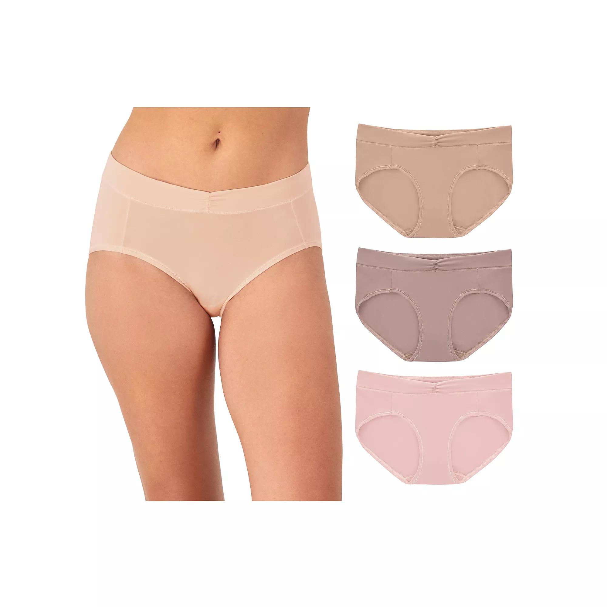 Maidenform 3-Pack Everyday Luxe Bikini Underwear DM3TBK, Womens Brown Eve Blush Product Image