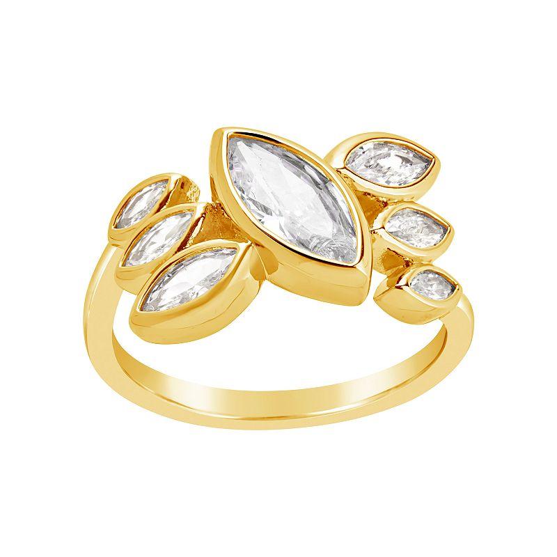 MC Collective Cubic Zirconia Cluster Ring, Women's, Size: 6, Gold Tone Product Image