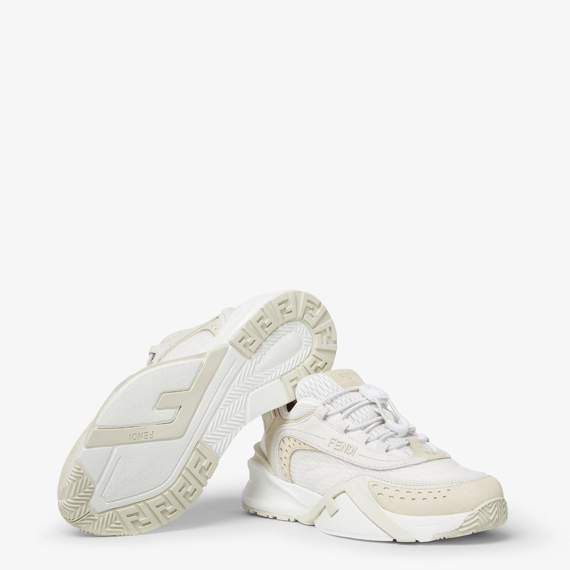 Fendi FlowWhite mesh and suede low tops Product Image