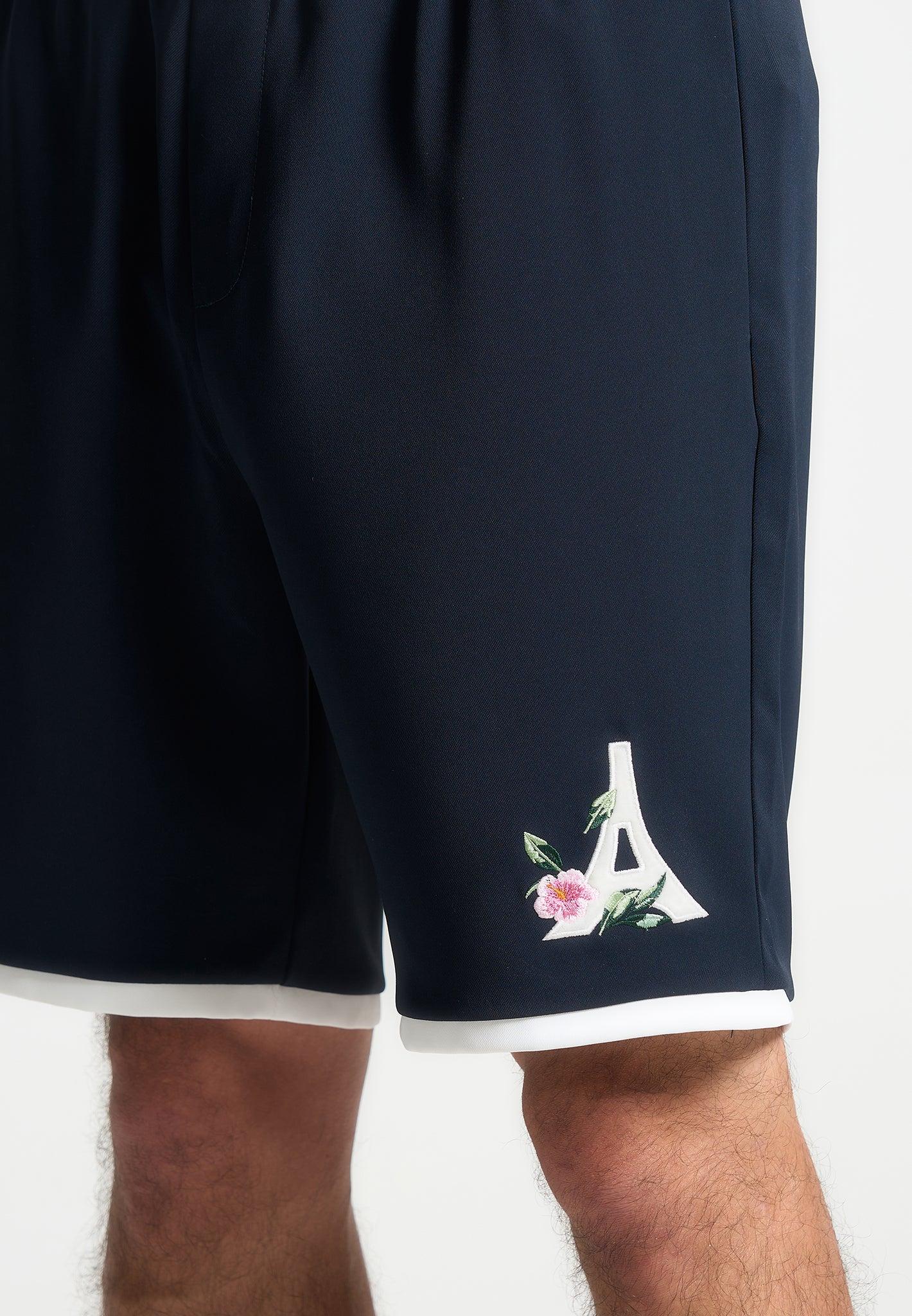 Timo - Velvet Eiffel Shorts  - Navy/White Male Product Image