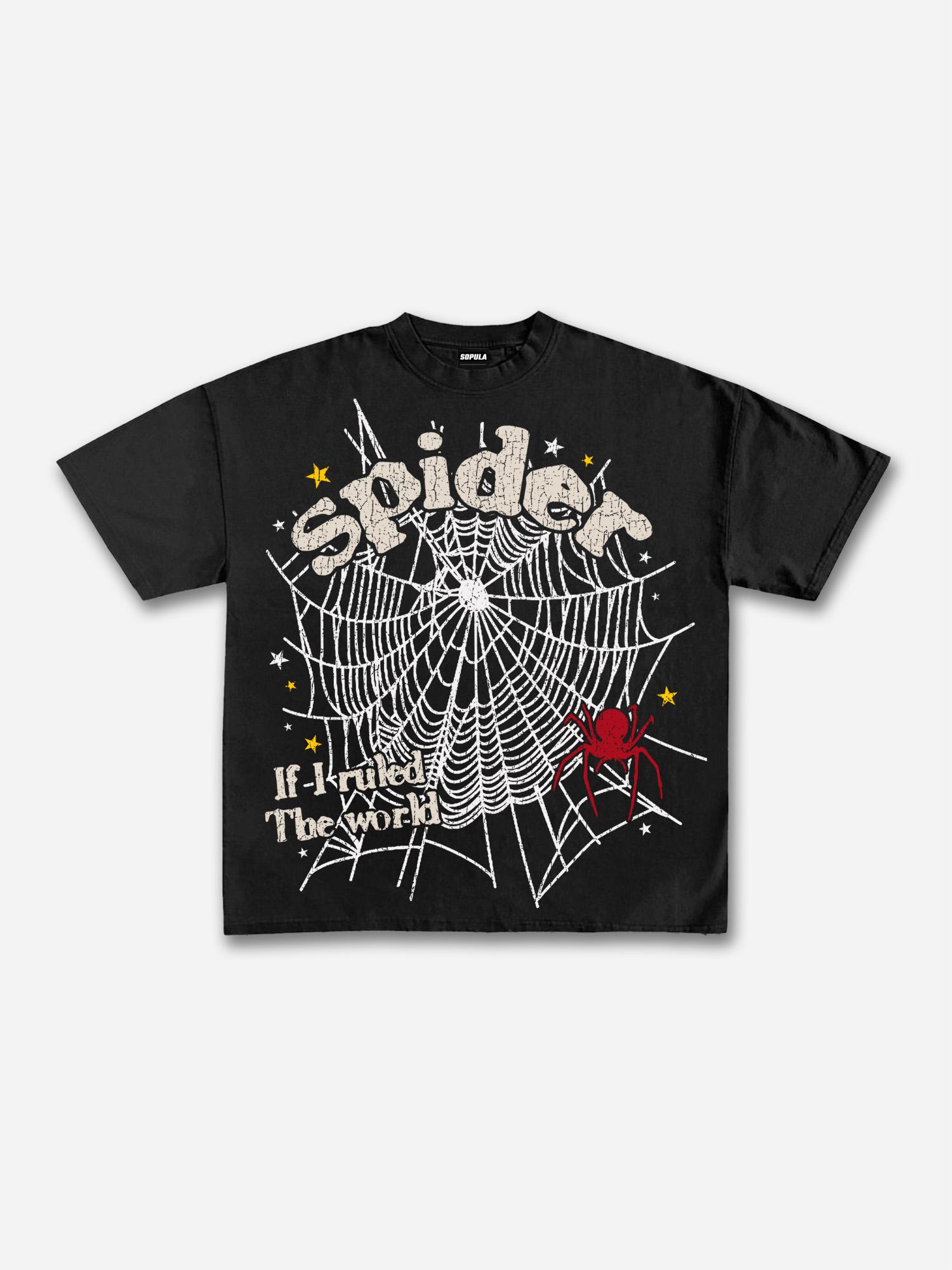 Spider Web If I Ruled The World Vintage Graphic Cotton T-shirt Product Image