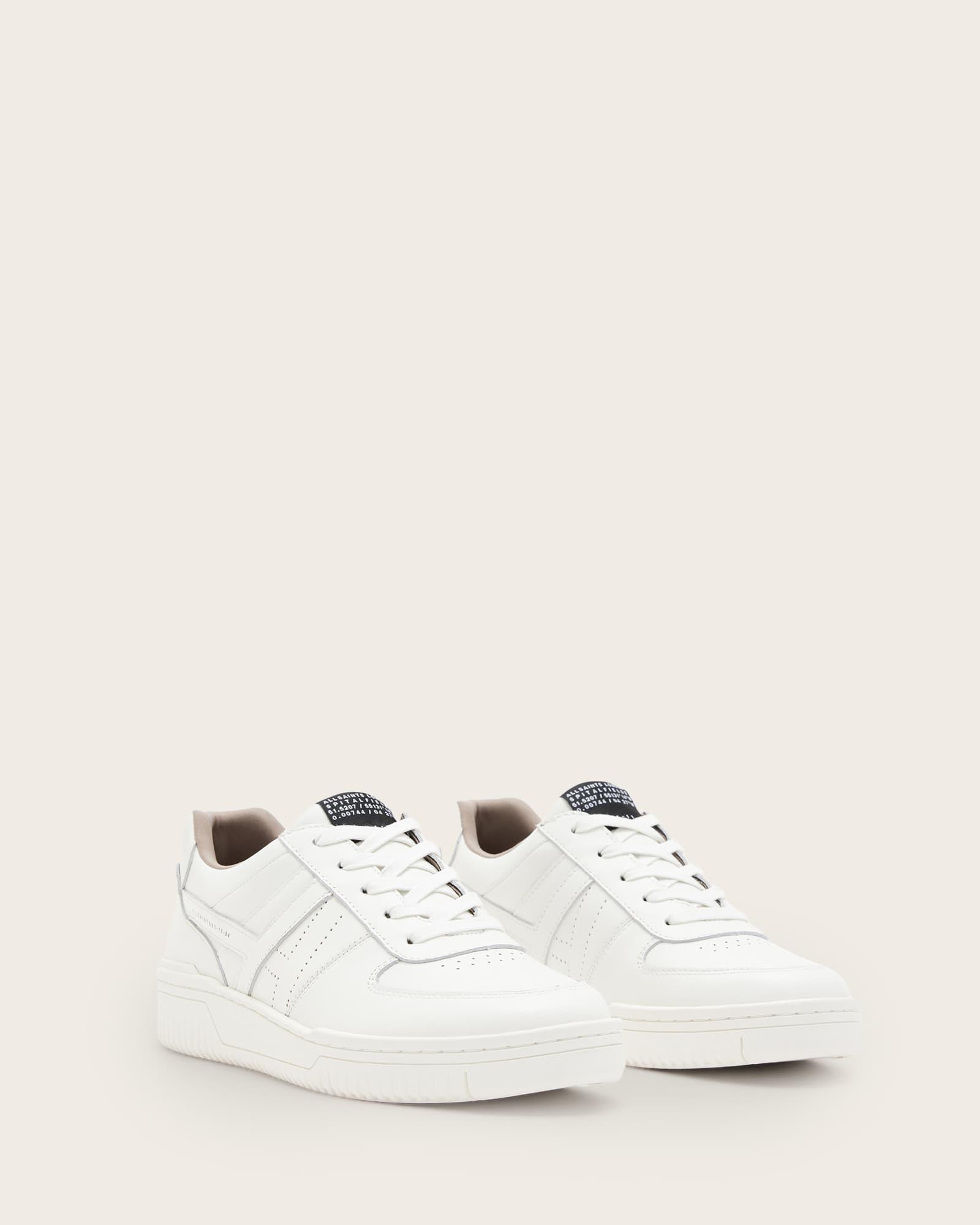 Vix Low Top Round Toe Leather Sneakers White | ALLSAINTS US Product Image