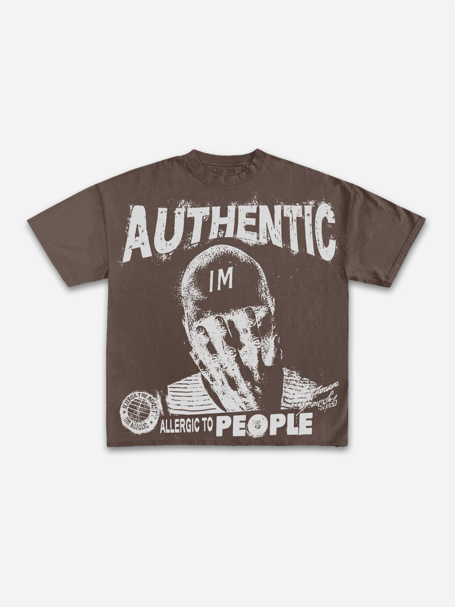 Sopula Retro I Am Allergic To People Graphic Cotton T-shirt Product Image