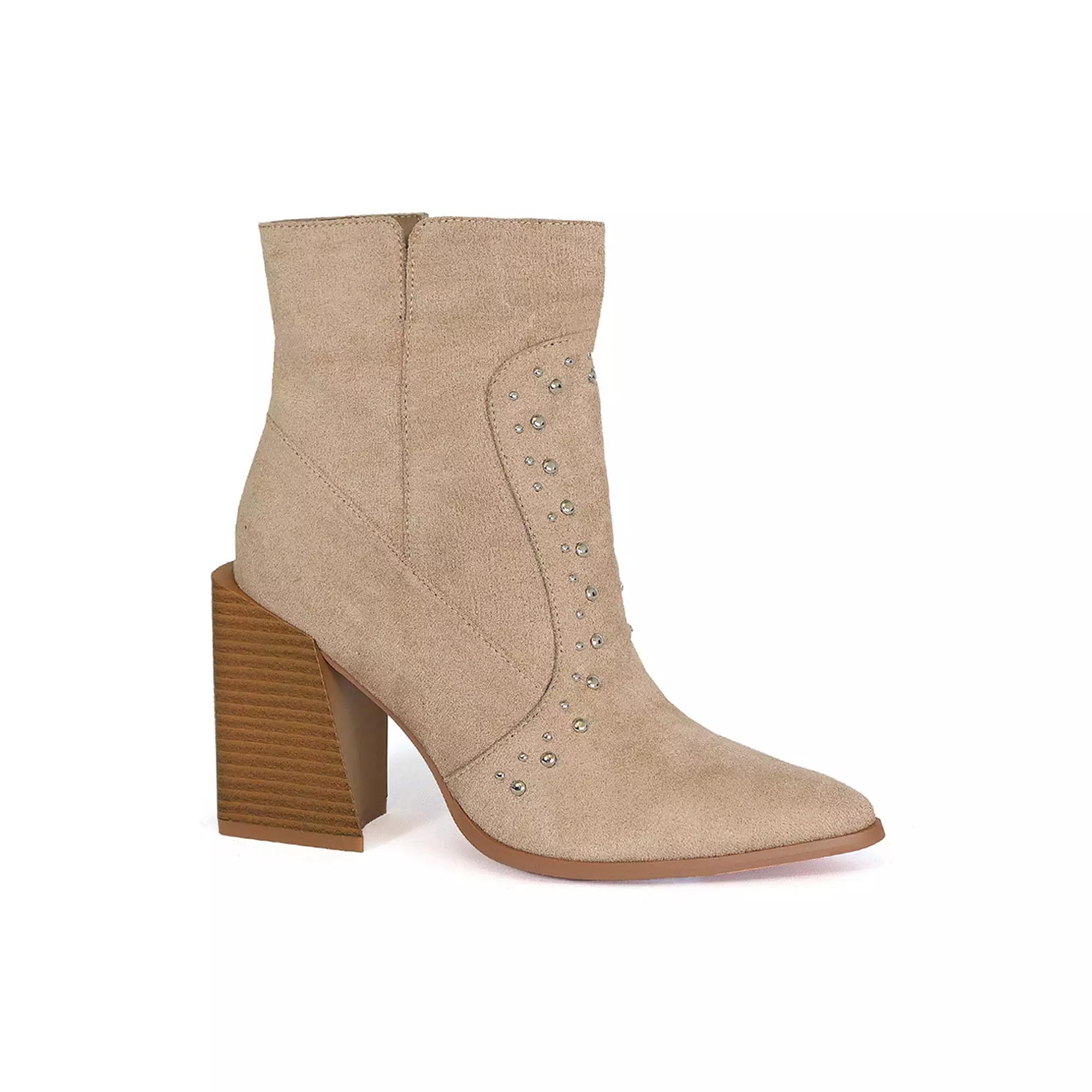 Yoki Blonde-11 Women's Heeled Ankle Boots, Size: 8.5, Black Product Image