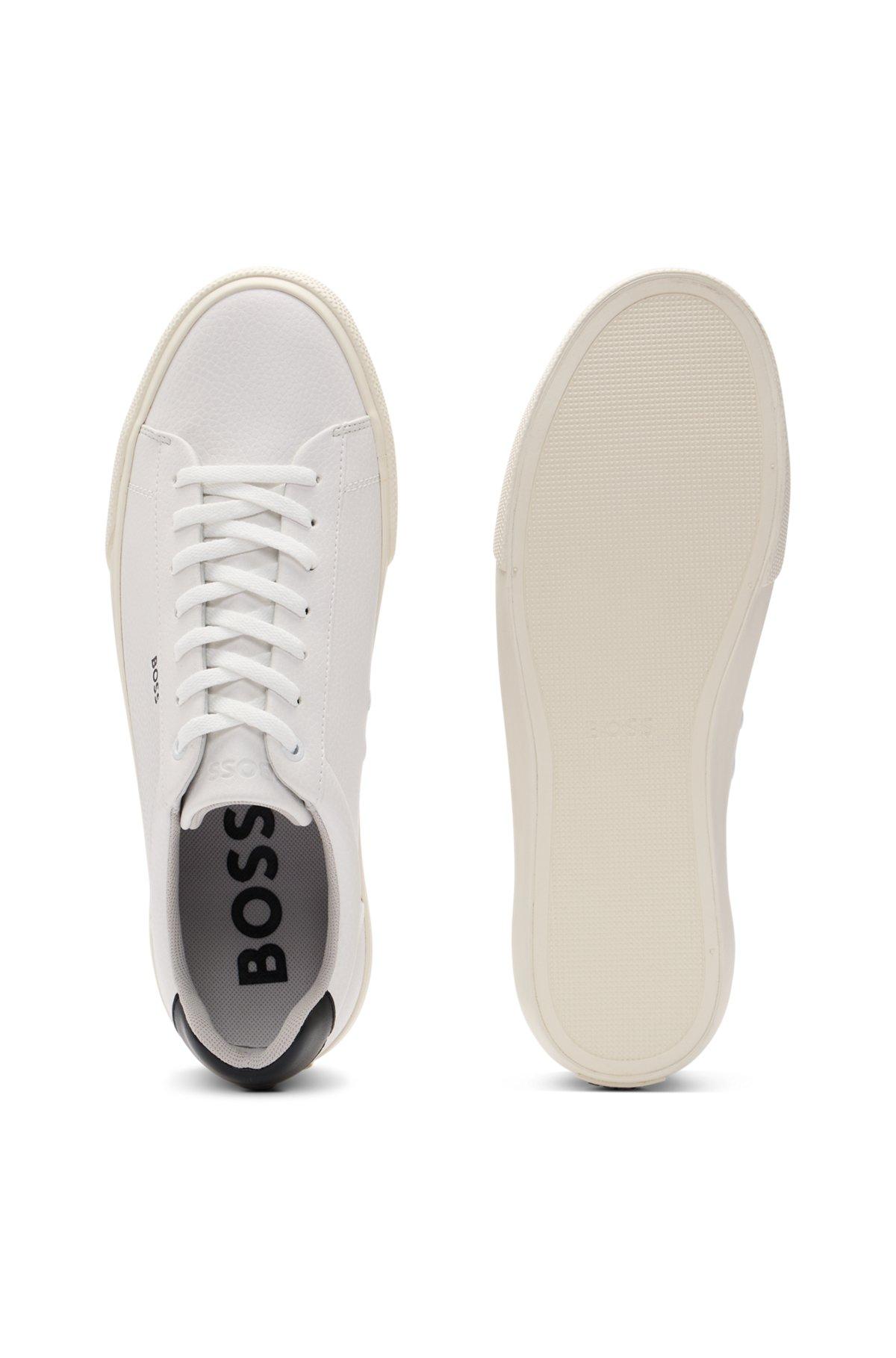 Faux-leather trainers with contrast backtab Product Image