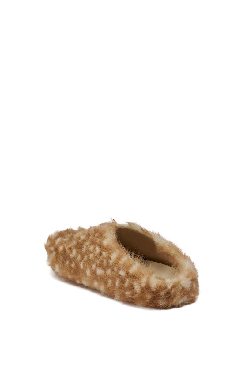 AZALEA WANG UPNETTEE BROWN MULTI BAMBI PRINT FUR CLOG Product Image