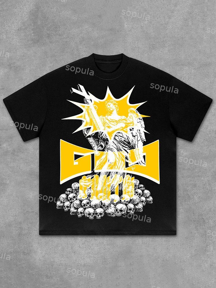 Sopula God Faith Graphic Cotton T-Shirt Product Image
