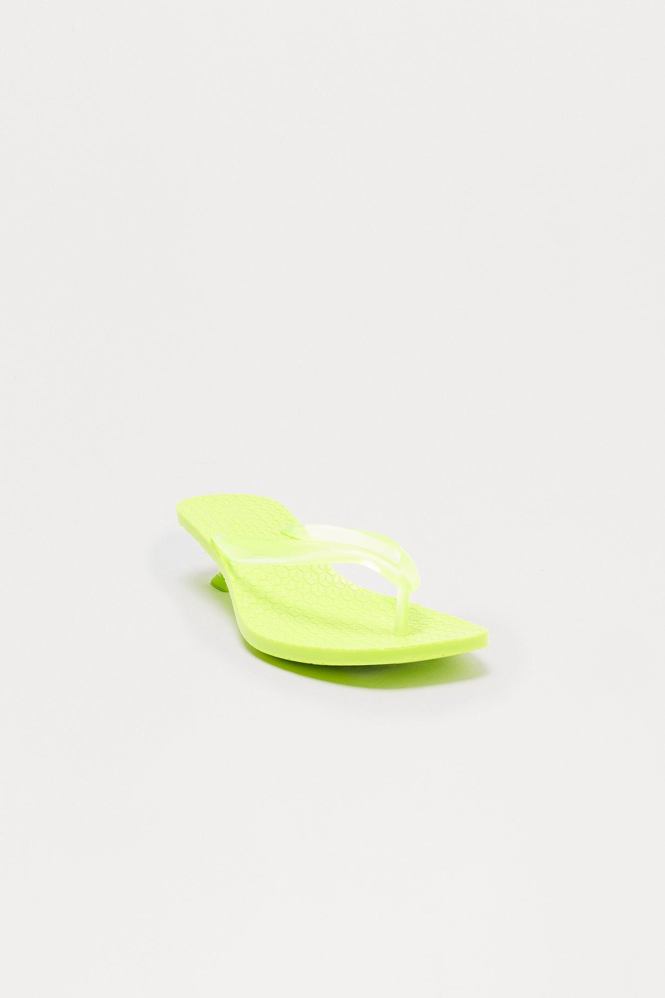 Mimosa Thong Kitten Heels - Neon Green Female Product Image