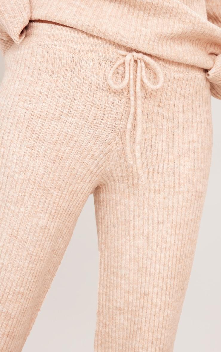 Petite Oatmeal Knit Wide Leg Pants Product Image