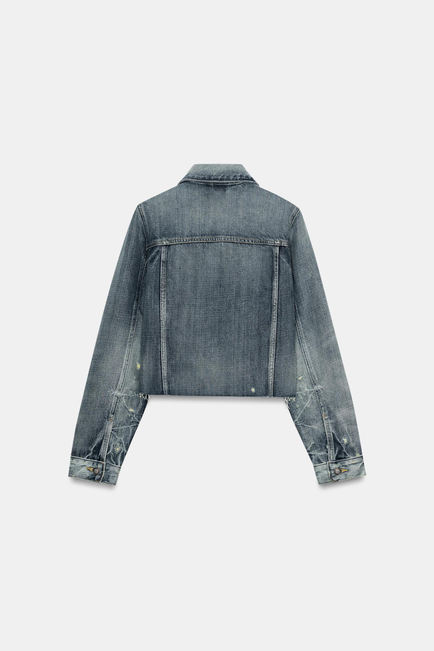 ZW COLLECTION CROPPED DENIM JACKET Product Image