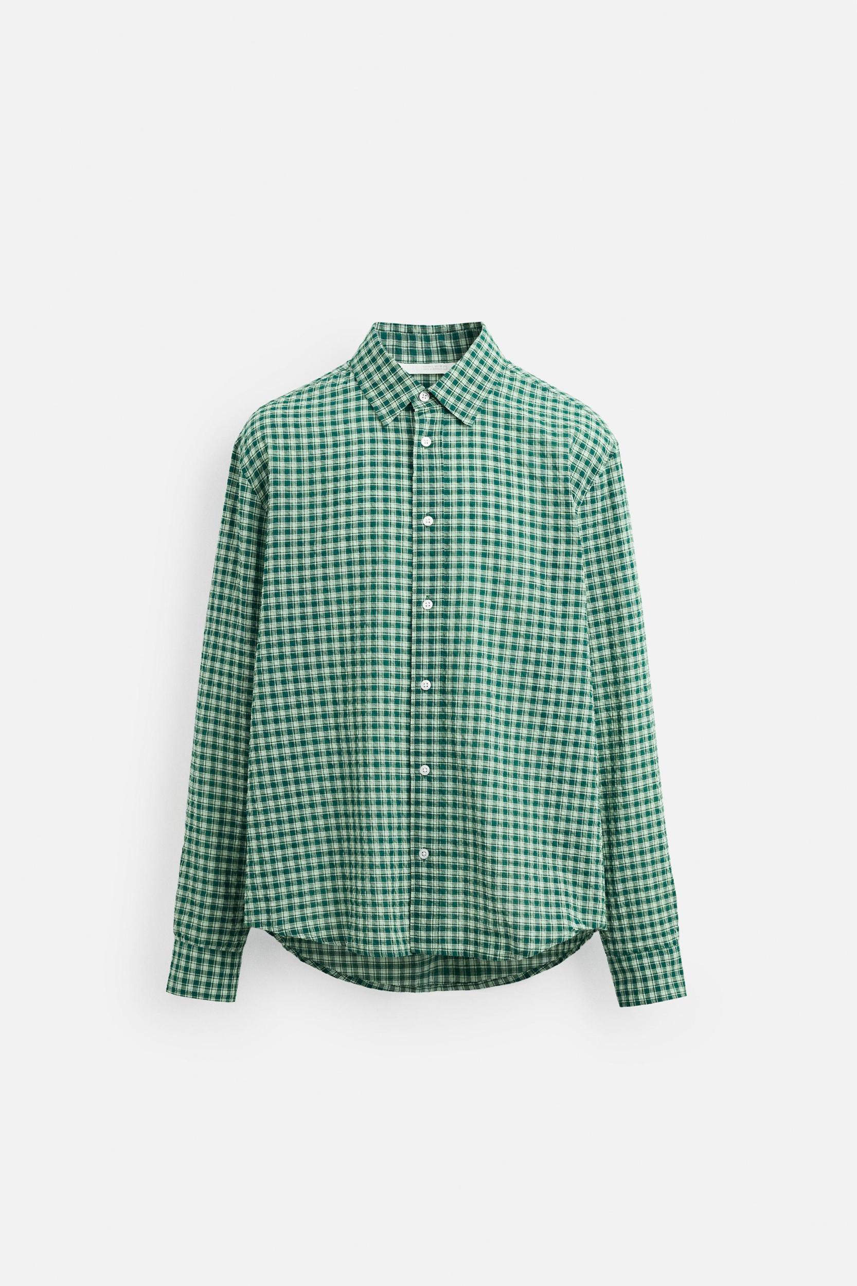 TEXTURED PLAID SHIRT Product Image