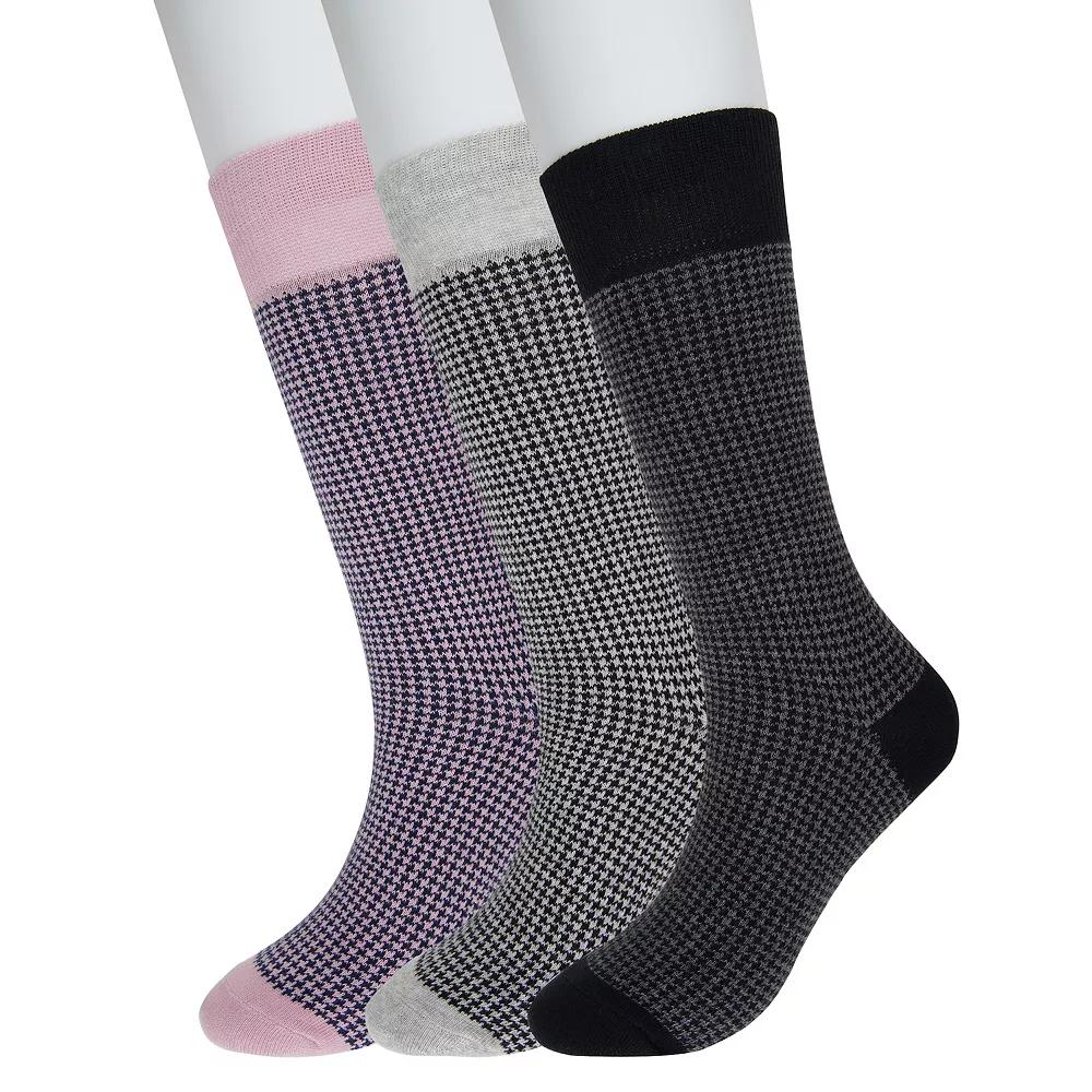 Men's Sonoma Goods For Life® 3-pack Patterned Dress Socks, Black Mini Houndsto Product Image