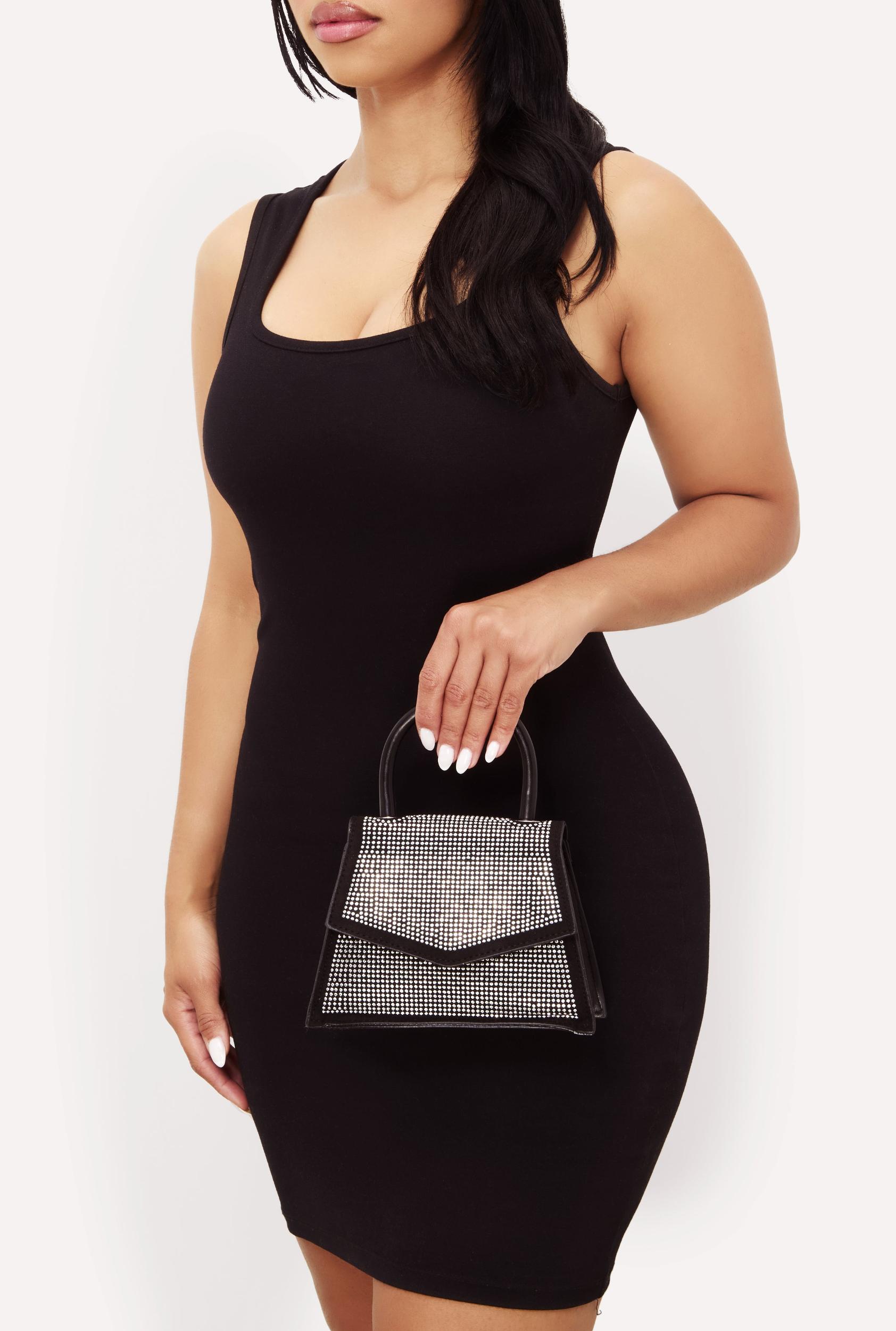 Stylish Metallic Studded Faux Leather Top Handle Crossbody Bag Unisex Product Image