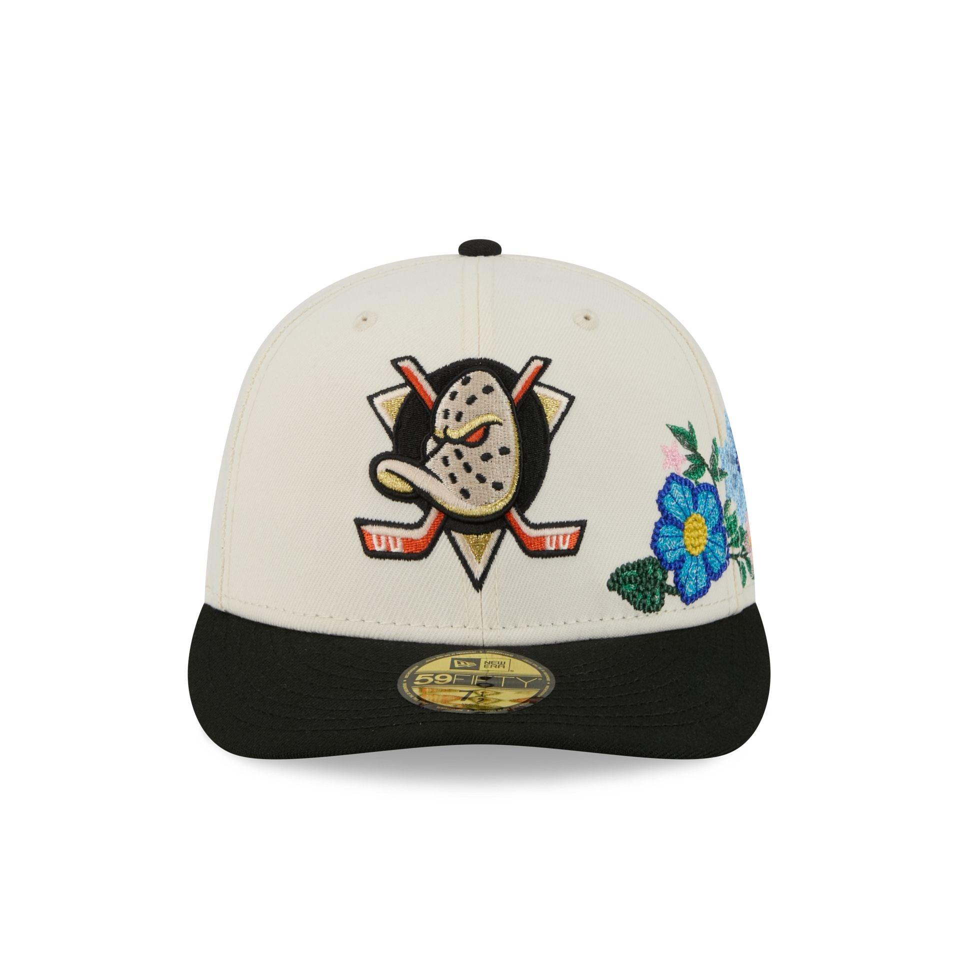 Anaheim Ducks Tonal Florals White 59FIFTY Fitted Hat Male Product Image