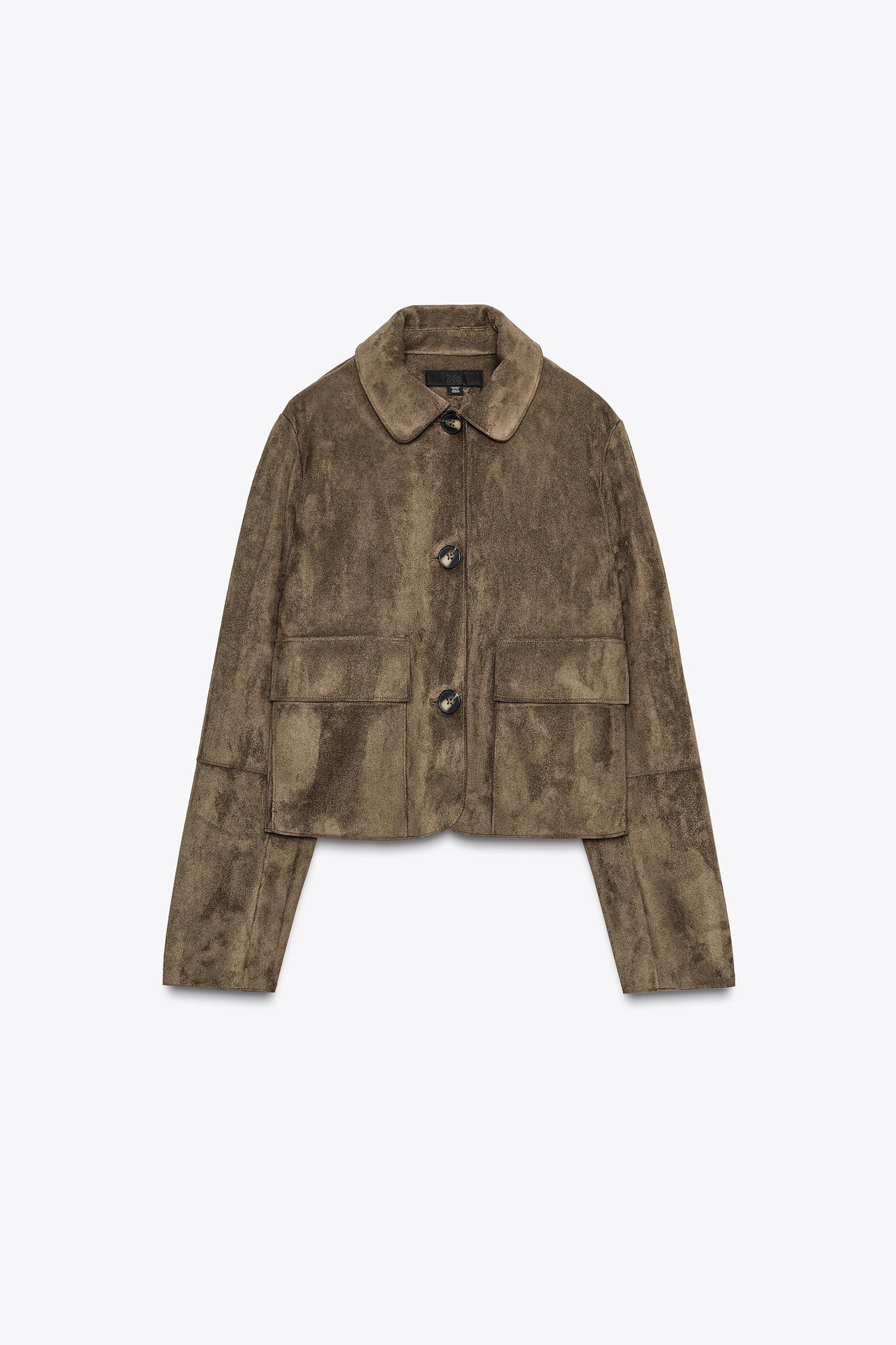 FAUX SUEDE CROPPED JACKET Product Image