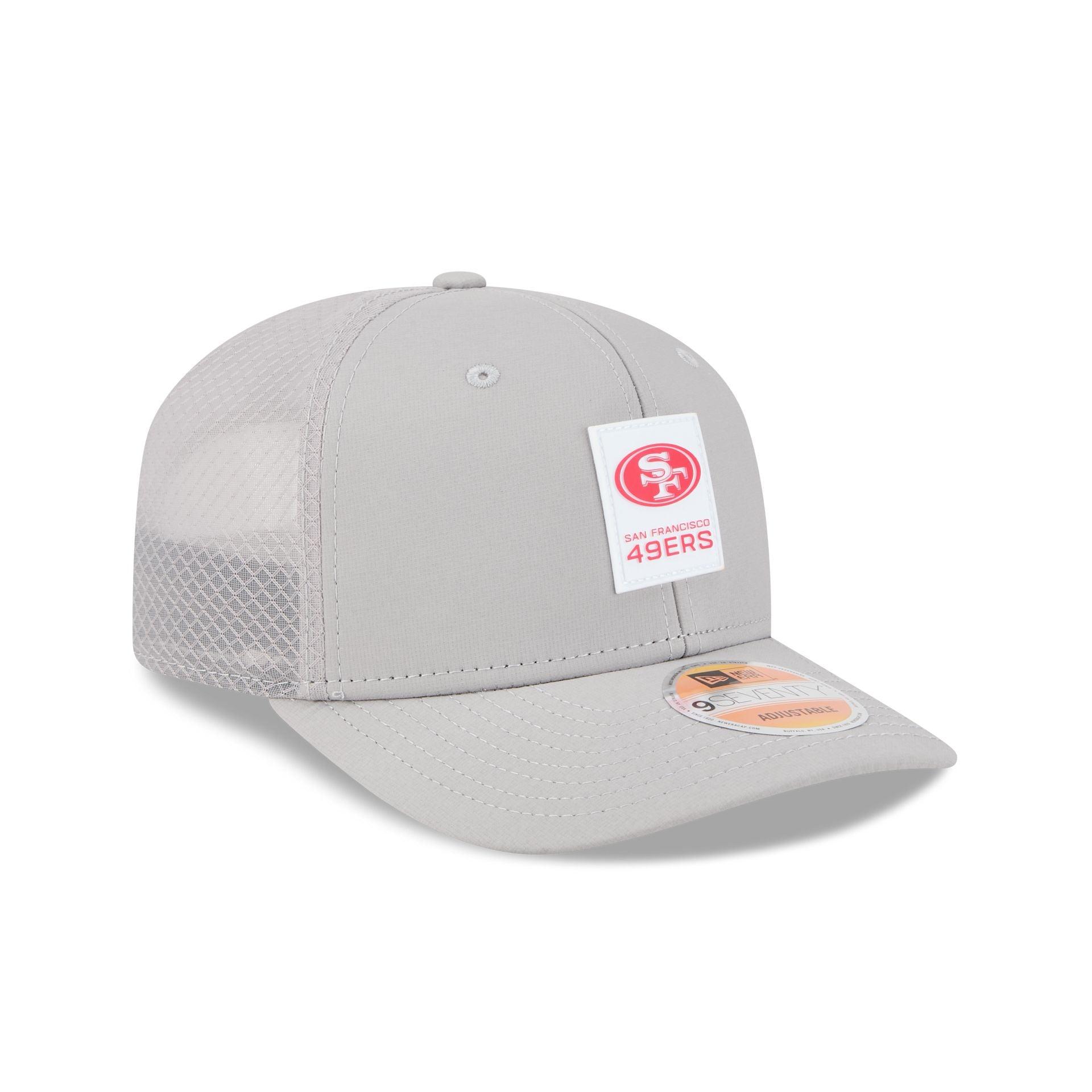 San Francisco 49ers 2025 Sideline Hot Weather Gray 9SEVENTY Trucker Hat Male Product Image