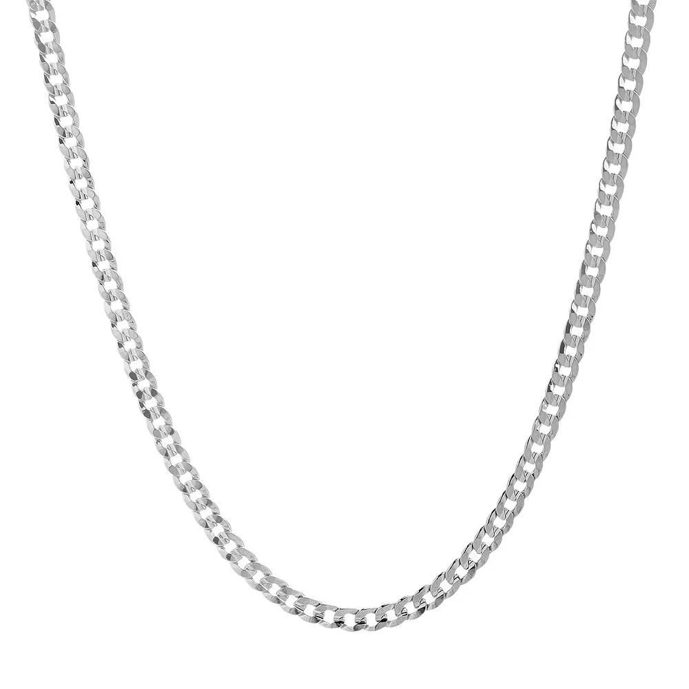 Men's 14k Gold Plated Curb Chain Necklace - 20 in., Women's, Size: 20", White Gold Tone Product Image
