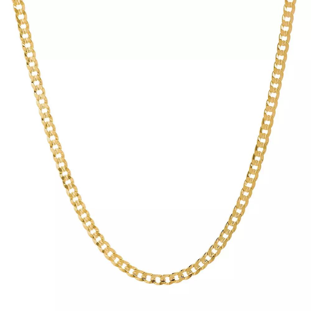 Men's 14k Gold Plated Curb Chain Necklace - 20 in., Women's, Size: 20", Gold Tone Product Image