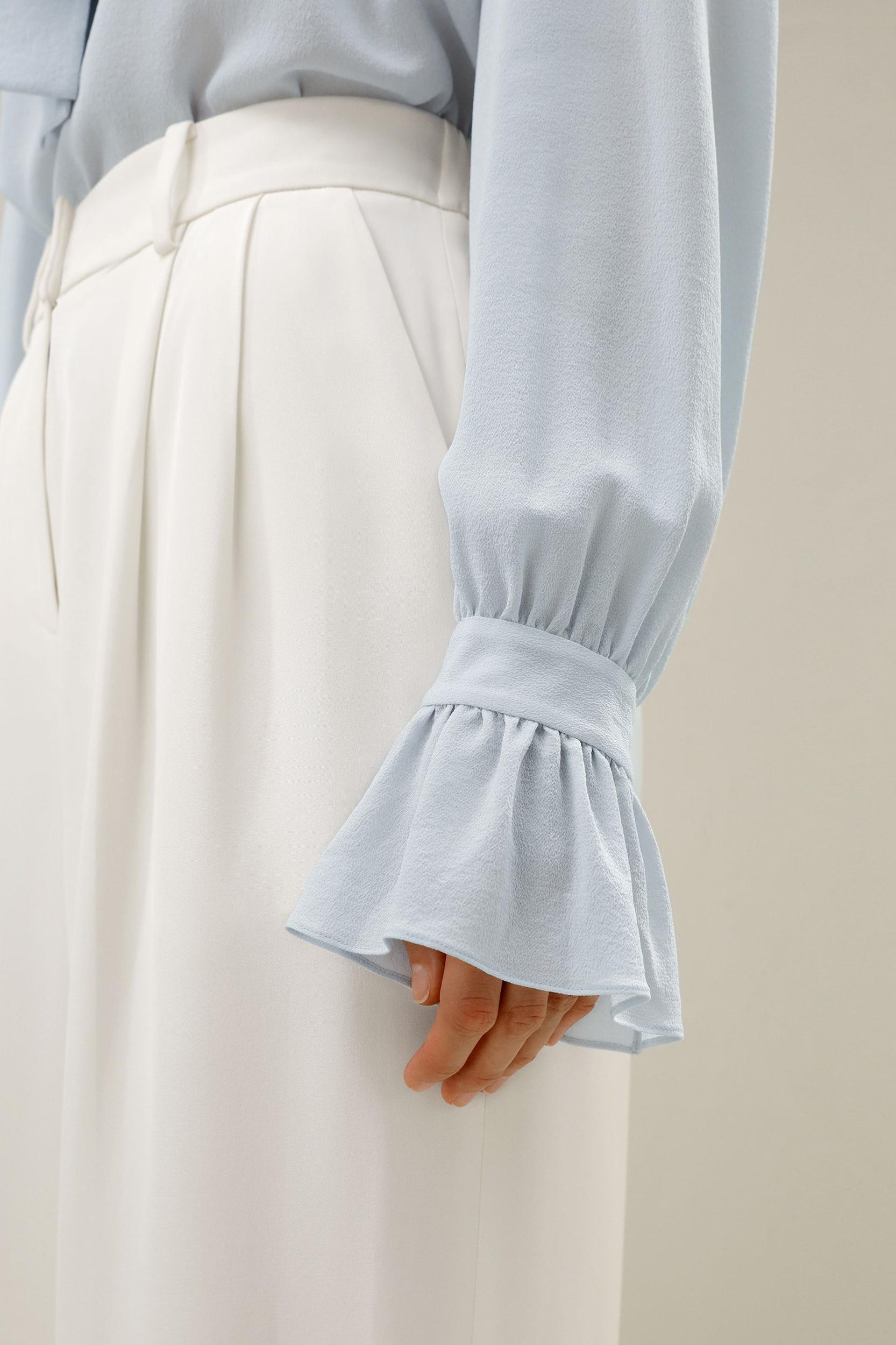 LILYSILK Womens Silk Shirt Long Sleeve Blue 100% Grade 6A Silk Lightweight Ribbon Tops XXS Product Image