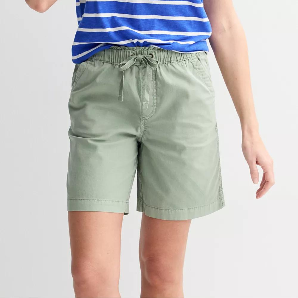 Petite Sonoma Goods For Life® Easy Paperbag Waist Bermuda Shorts, Women's, Size: XL Petite, Madri Green Product Image