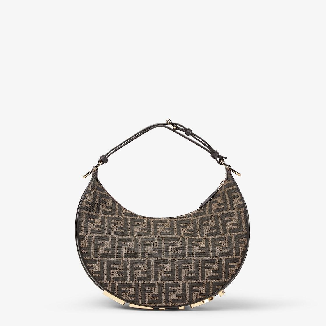 Fendigraphy SmallBrown FF jacquard fabric bag Product Image