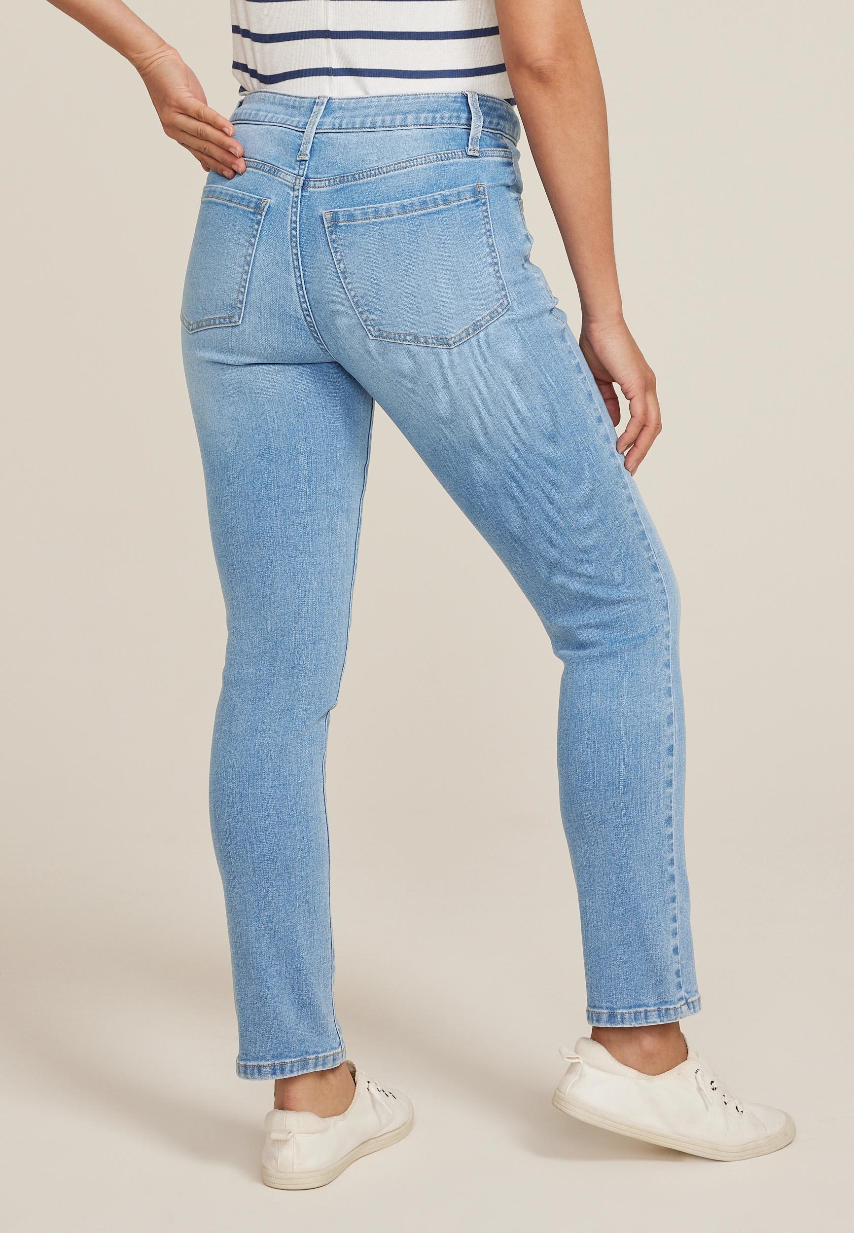 m jeans by maurices™ High Rise Slant Patch Pocket Slim Straight Ankle Jean Product Image