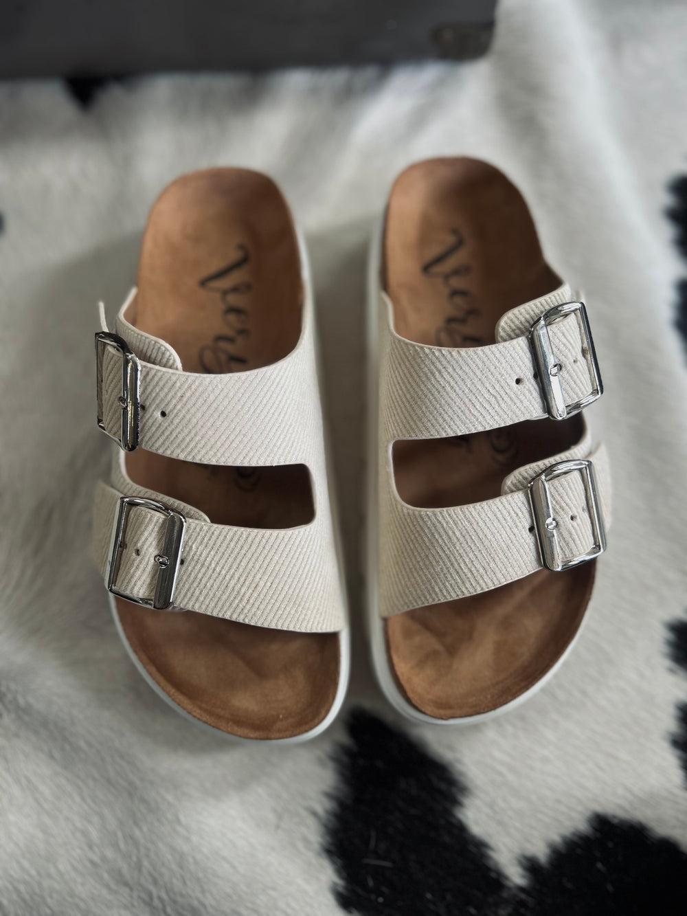 Jazmin Cream Platform Sandals Product Image