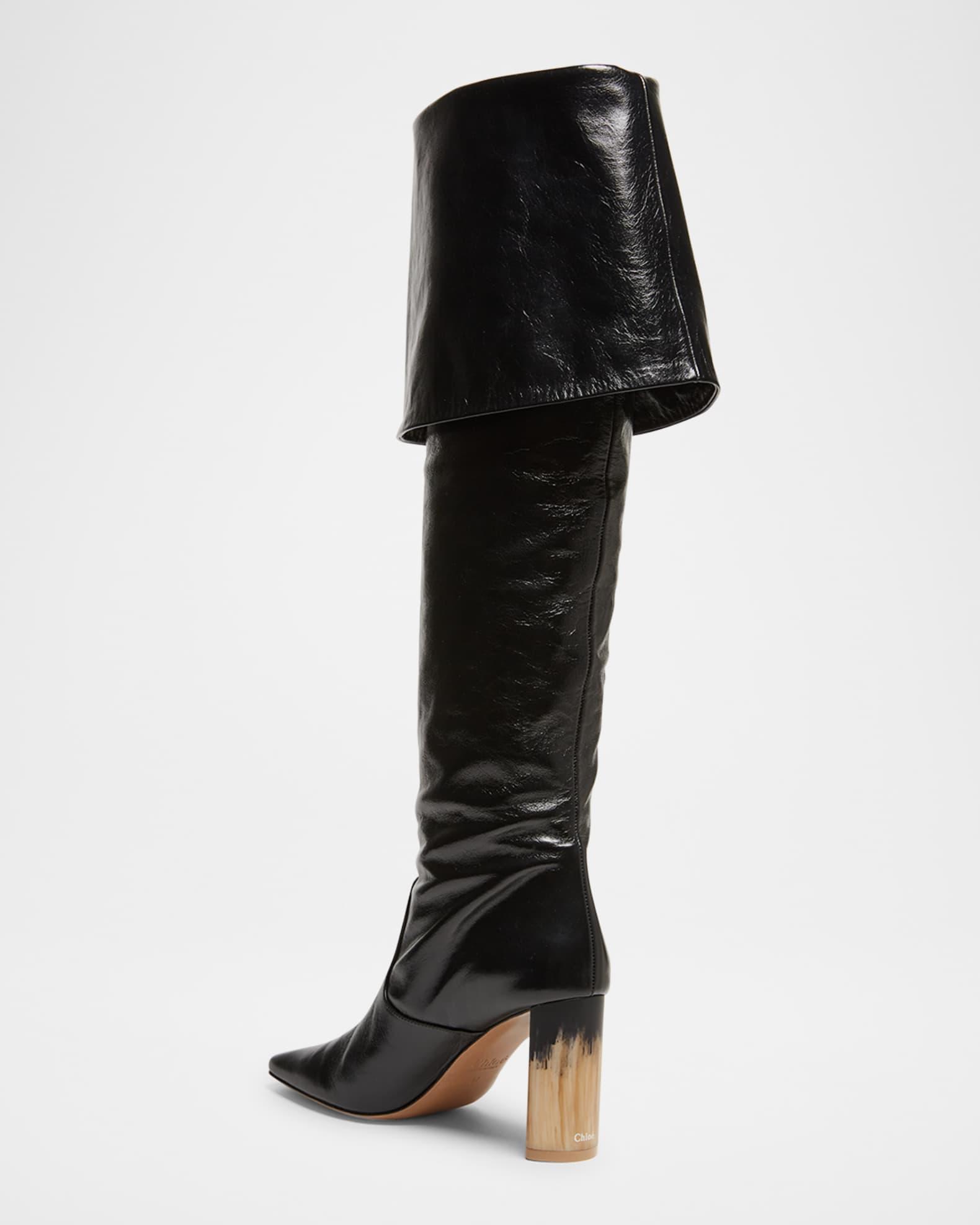 Georgia Leather Foldover Knee Boots Product Image