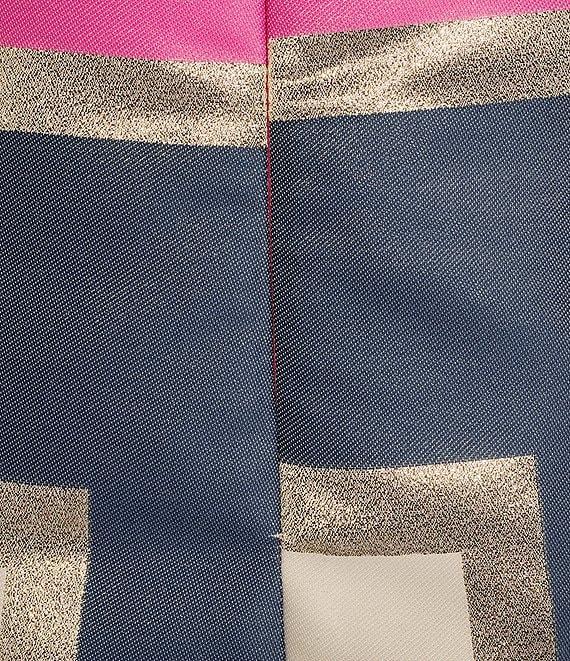 Trina Turk Creosote Color Block Jacquard Square Neck Sleeveless Shift Dress Product Image