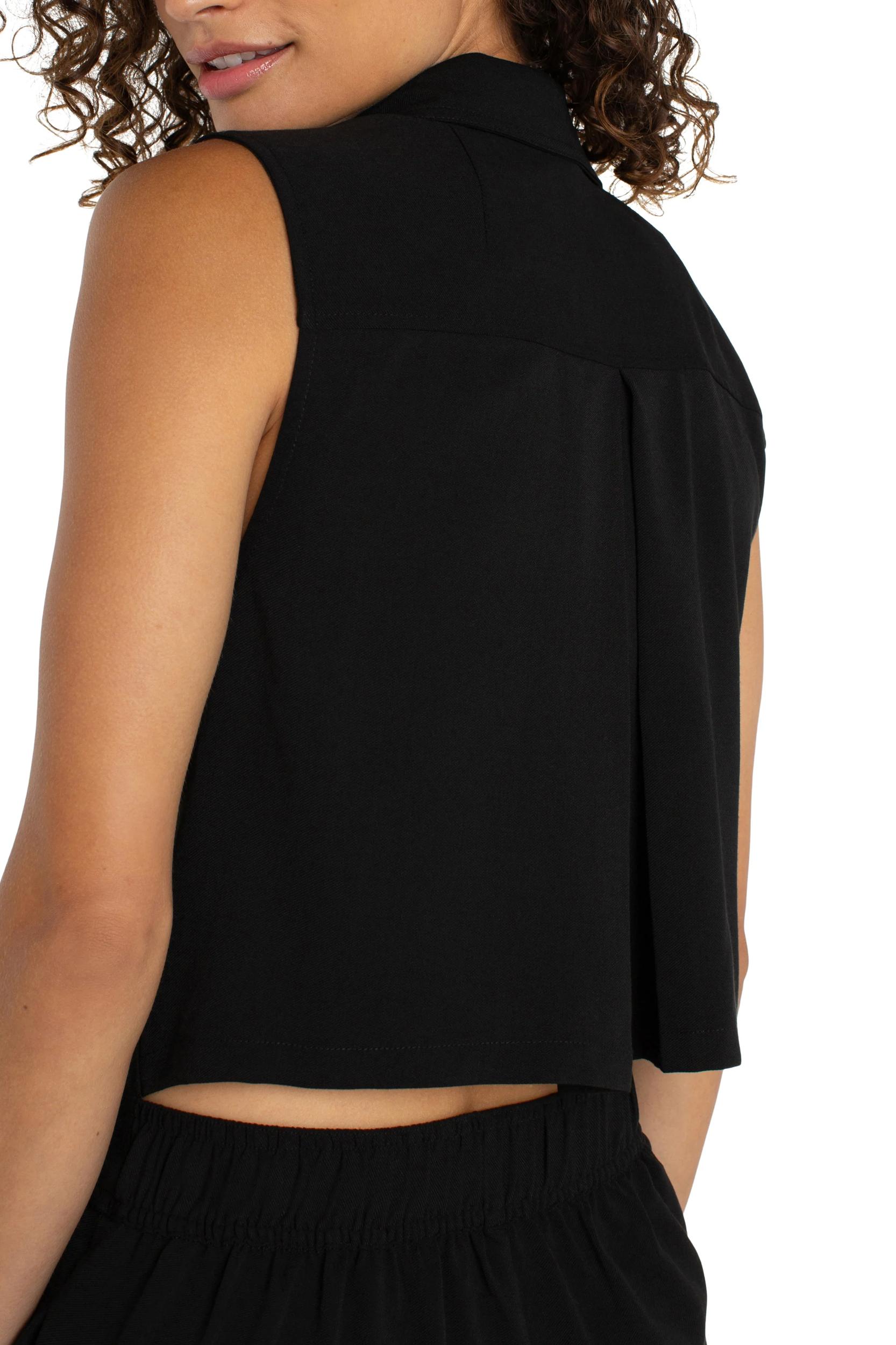 Sleeveless Jumpsuit With Wide Leg- Black Product Image