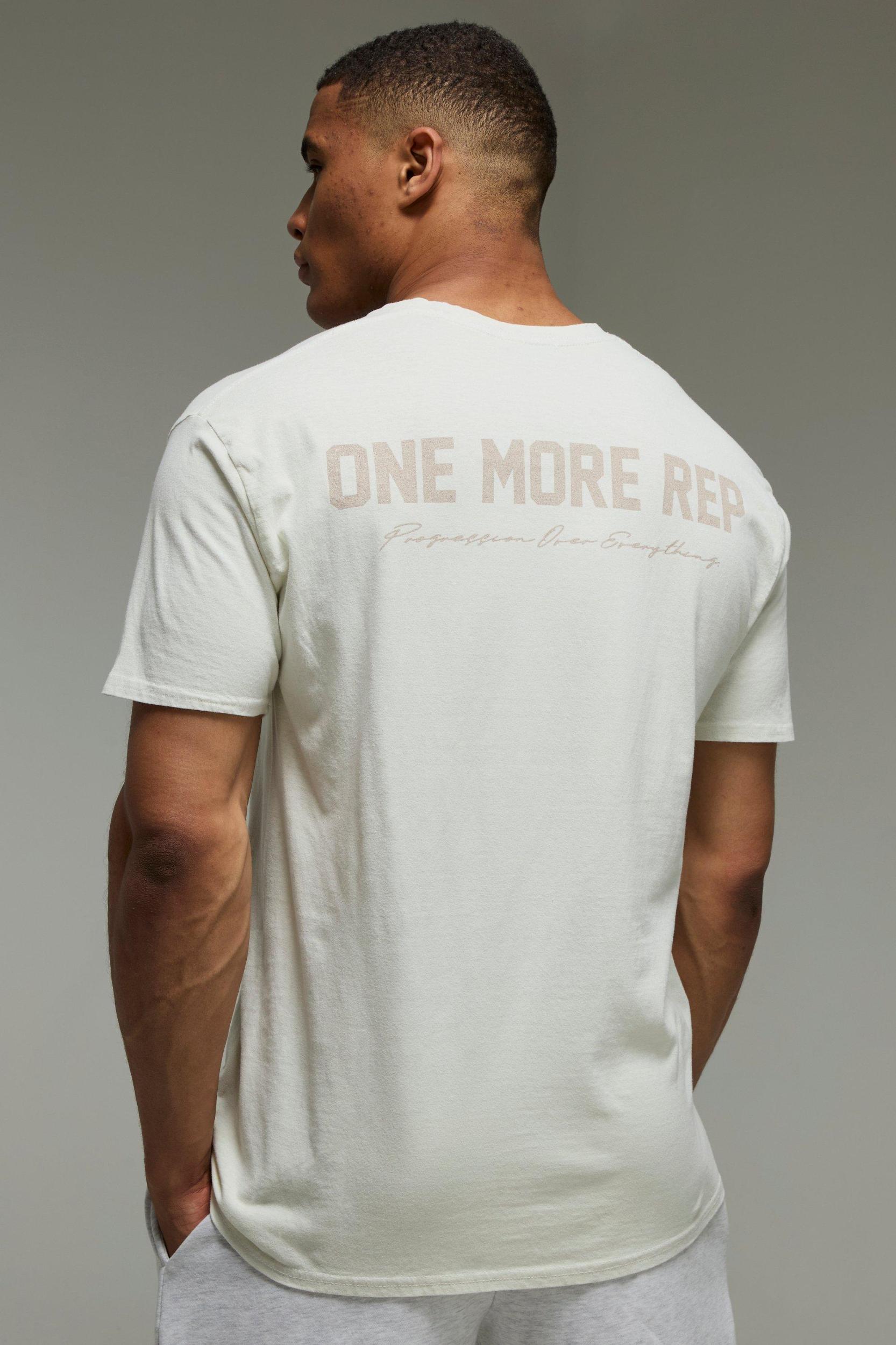 MAN Active Washed Oversized One More Rep T-Shirt | boohooMAN USA Product Image