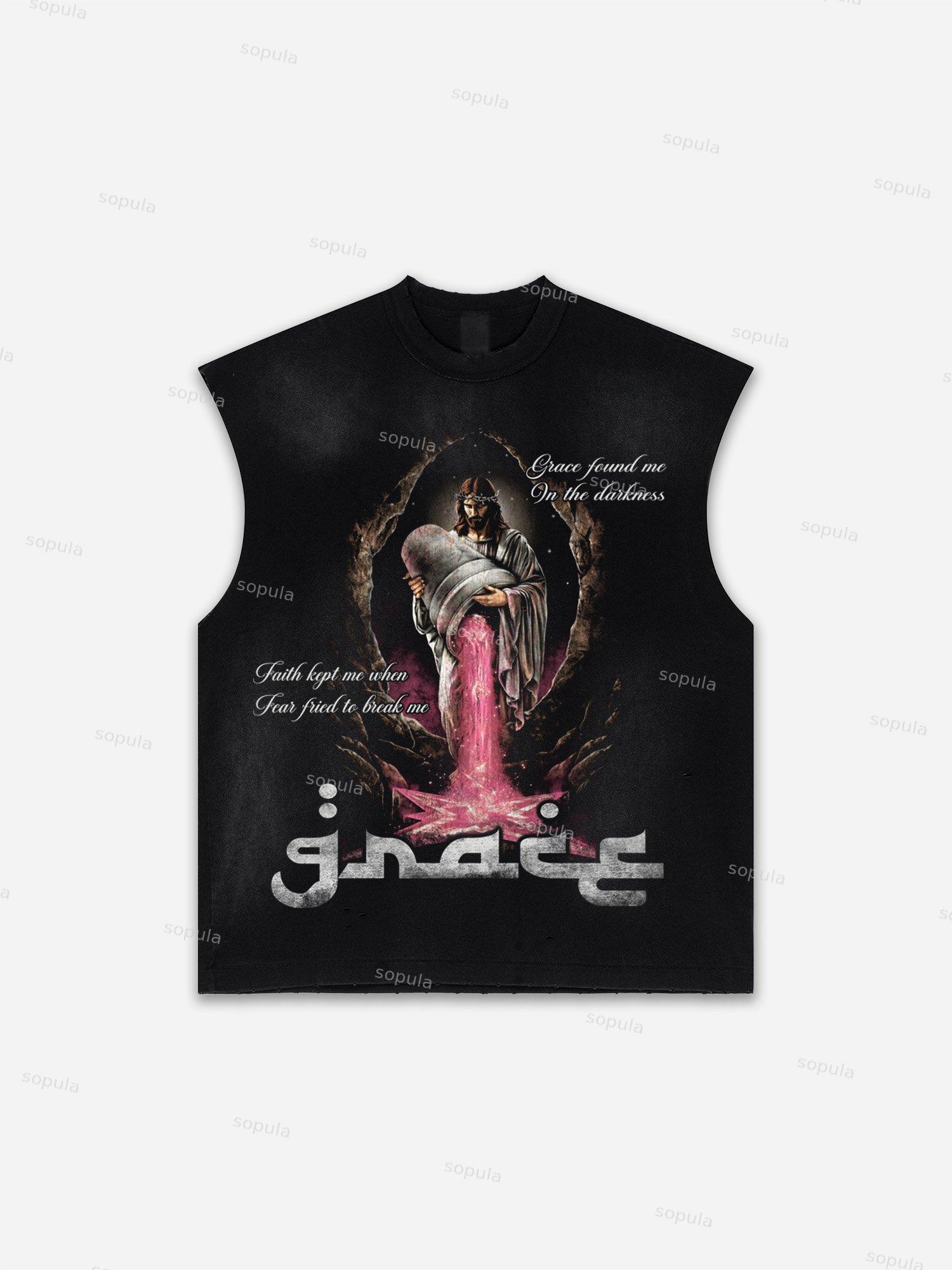 Fly By Choice Print Distressed Tank Top Product Image