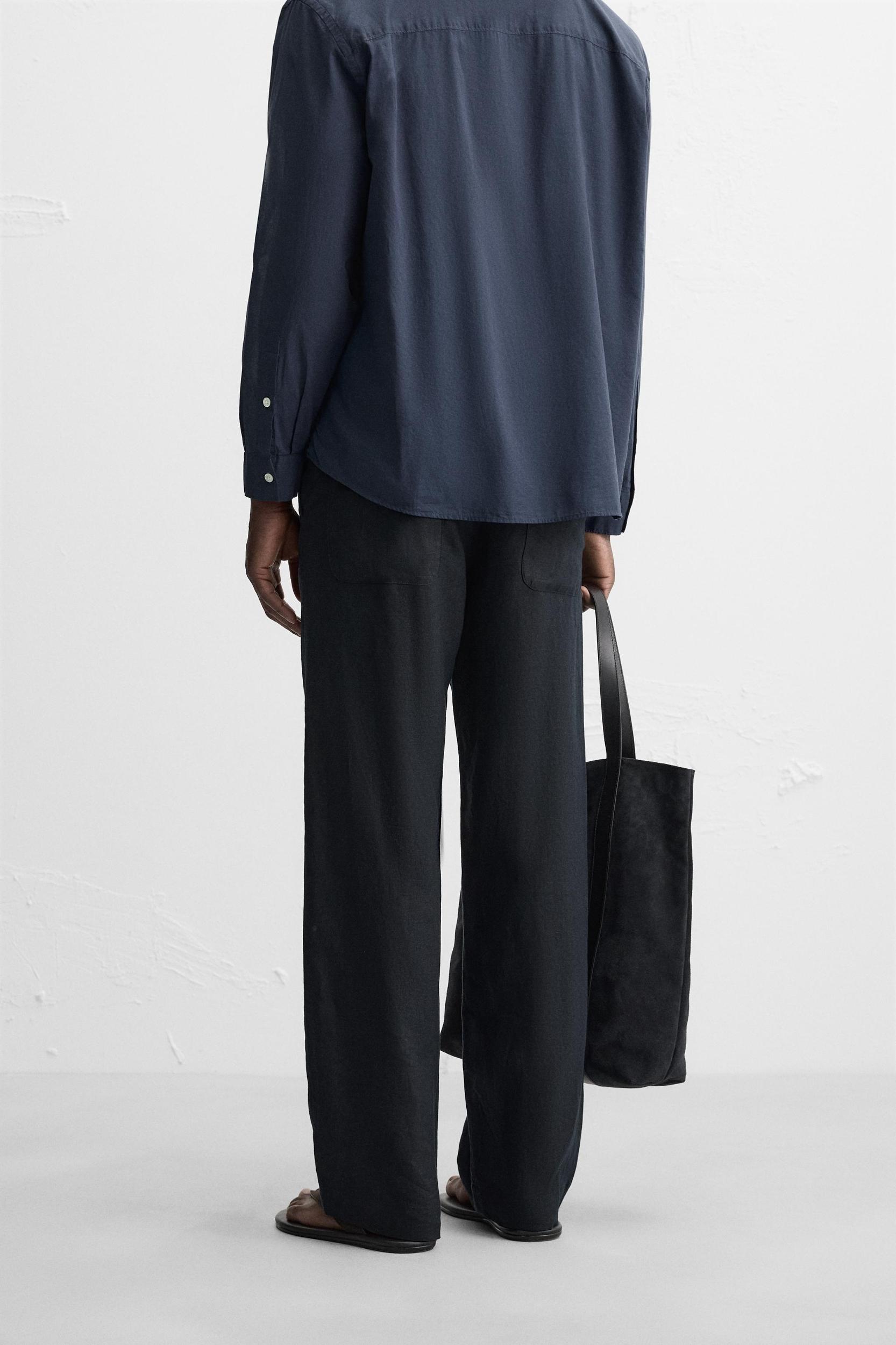 STRAIGHT FIT 100% LINEN PANTS Product Image