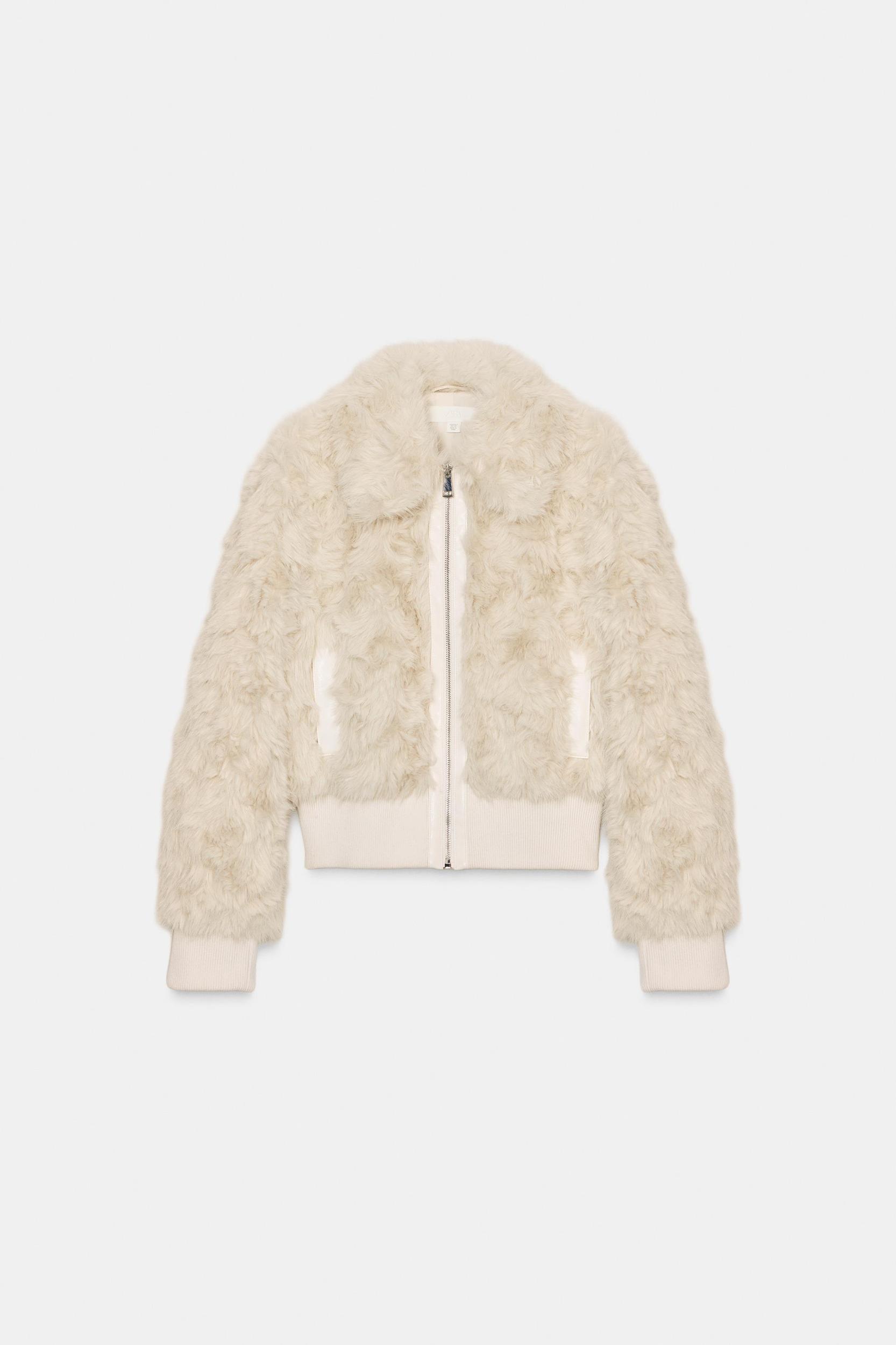 FAUX FUR BOMBER JACKET Product Image