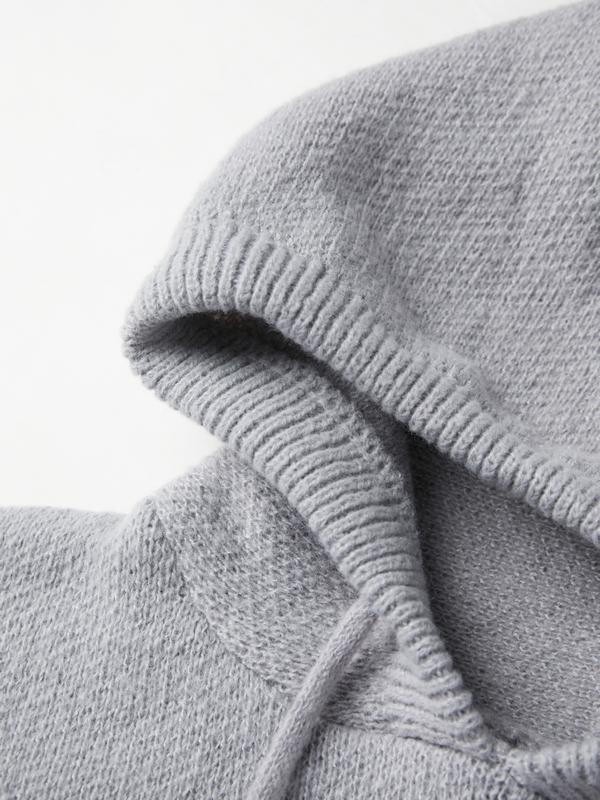 Men's Vintage Stitched Star Hooded Knit Sweater Product Image