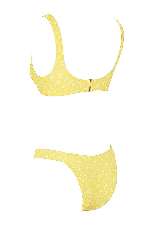 Mariposa  yellow white floral print bikini Product Image