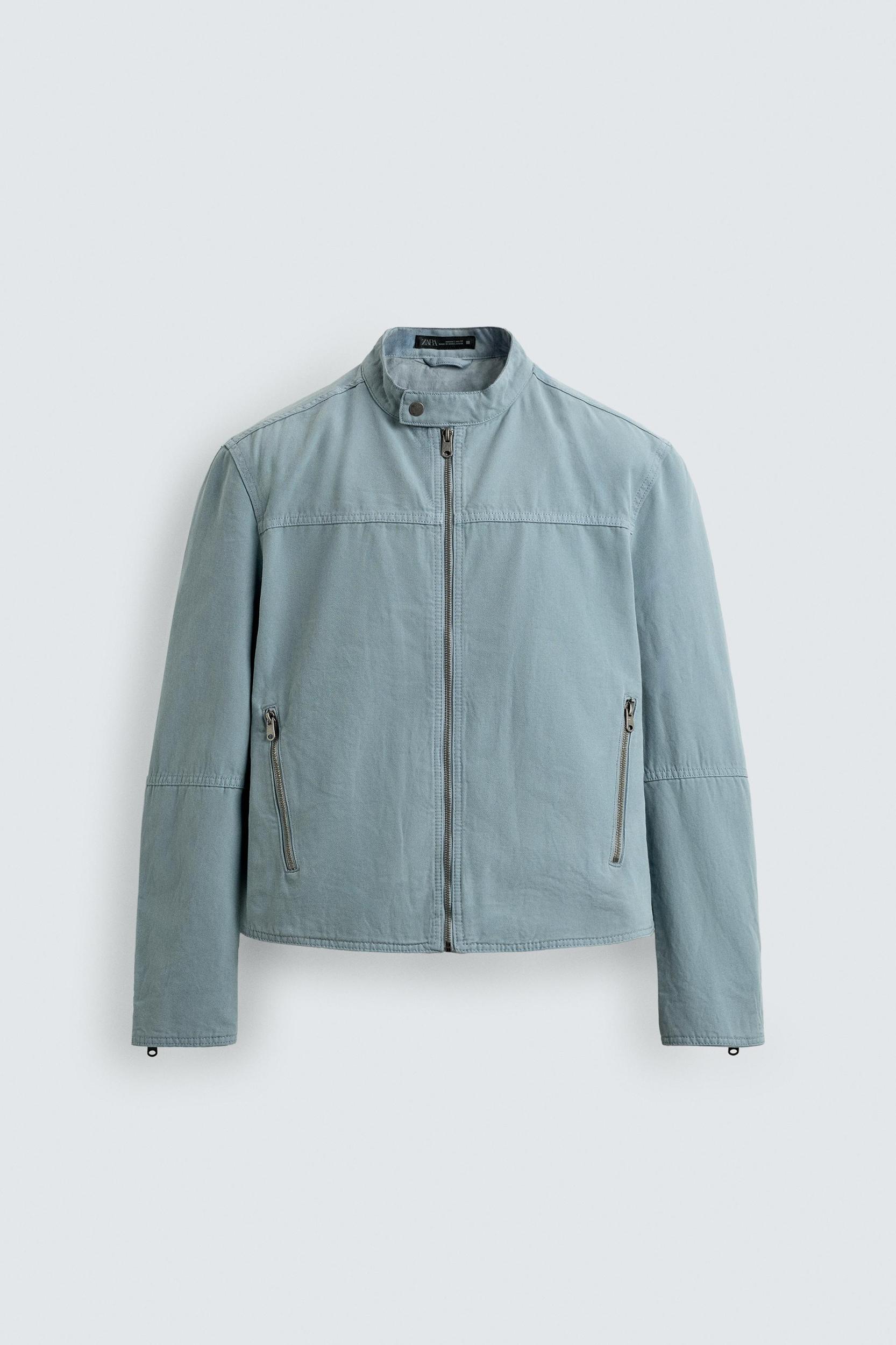 WASHED COTTON RELAXED FIT JACKET Product Image