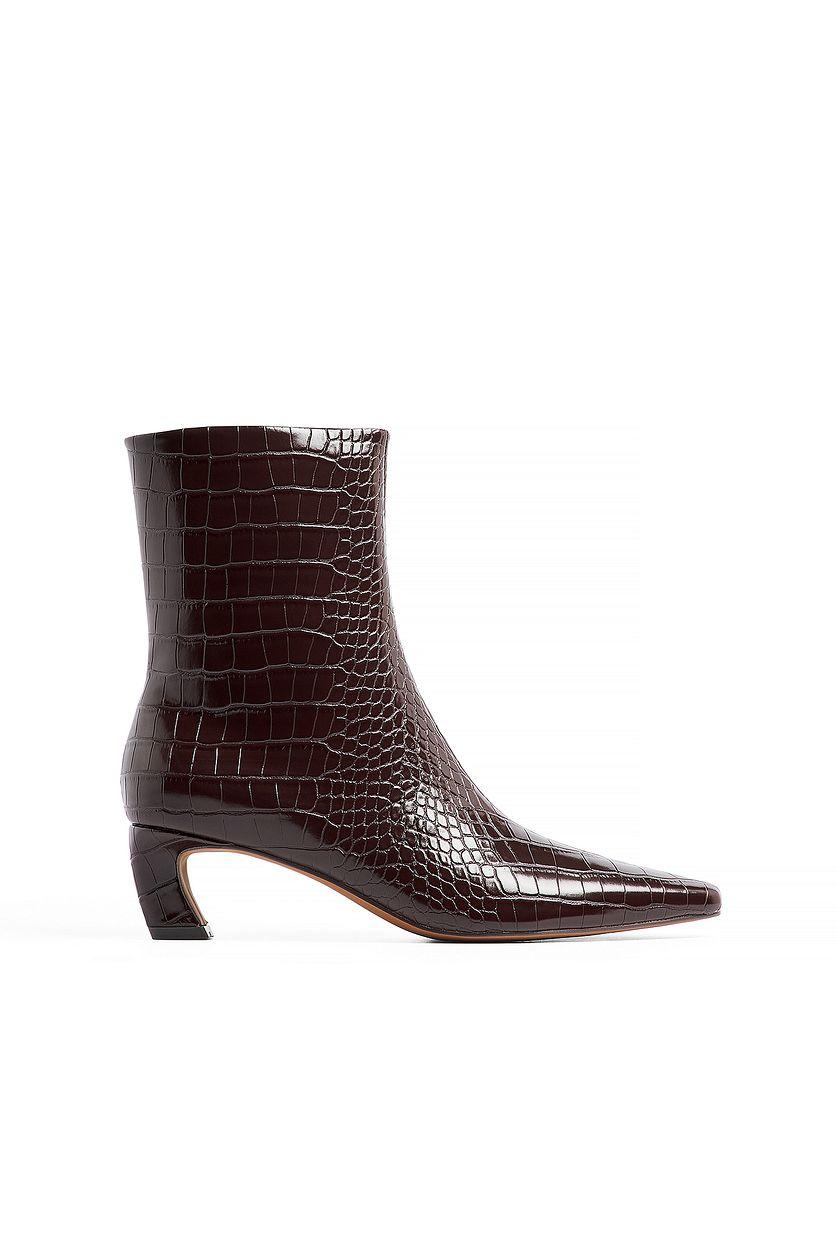 Curved Heel Croc Ankle Boots Product Image
