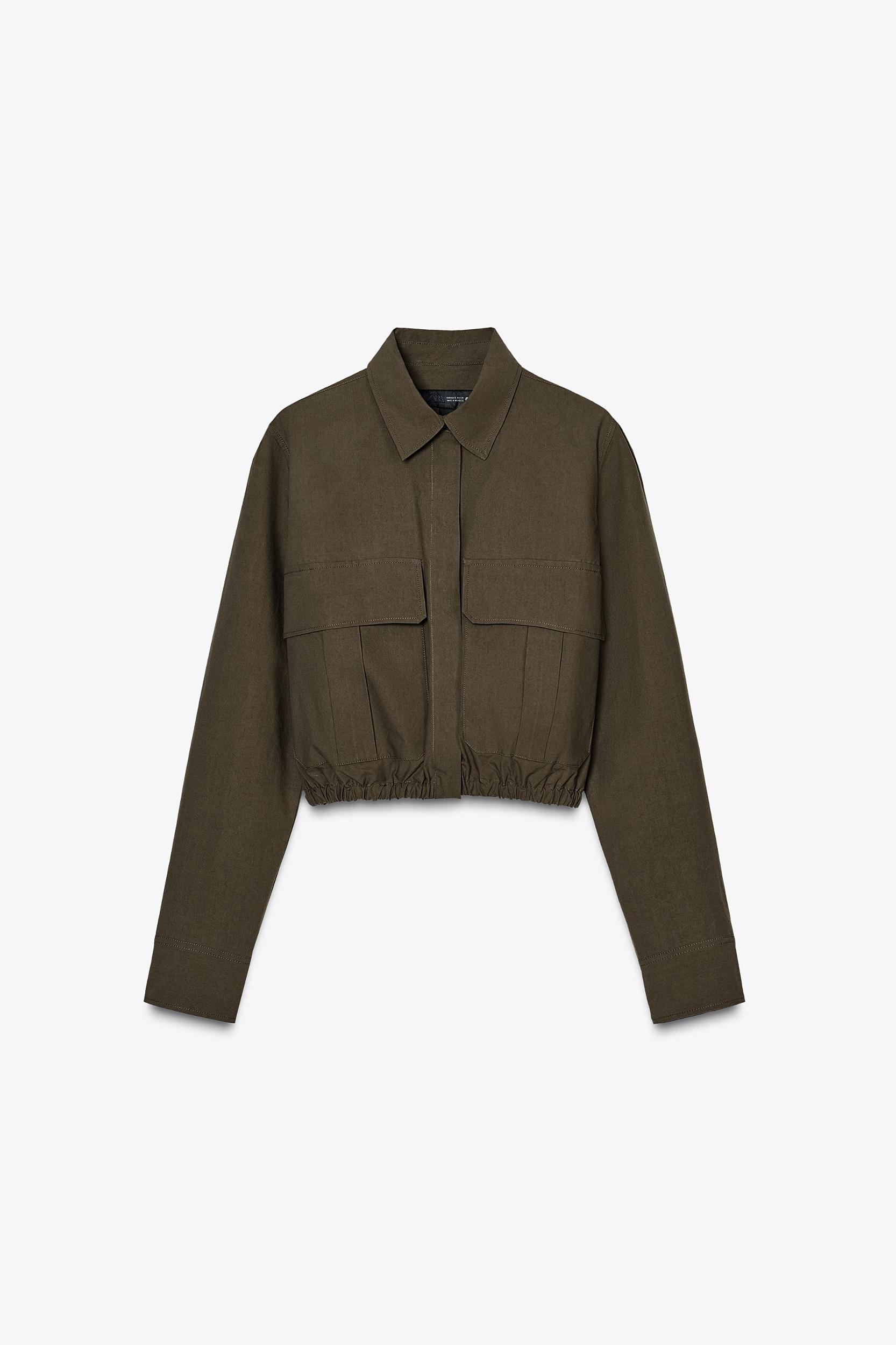 CROPPED SHIRT WITH POCKETS ZW COLLECTION Product Image