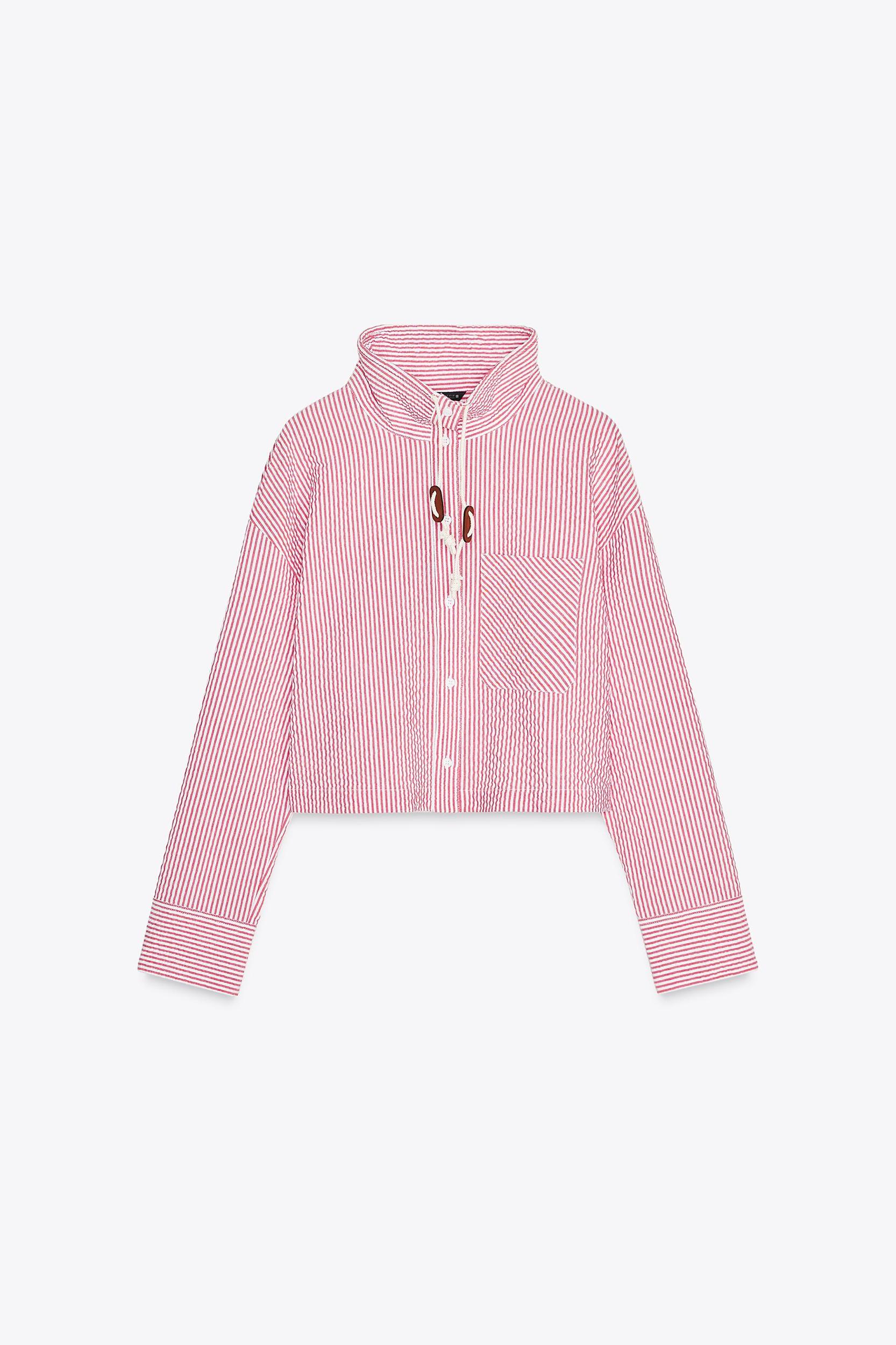 STRIPED HIGH NECK SHIRT Product Image