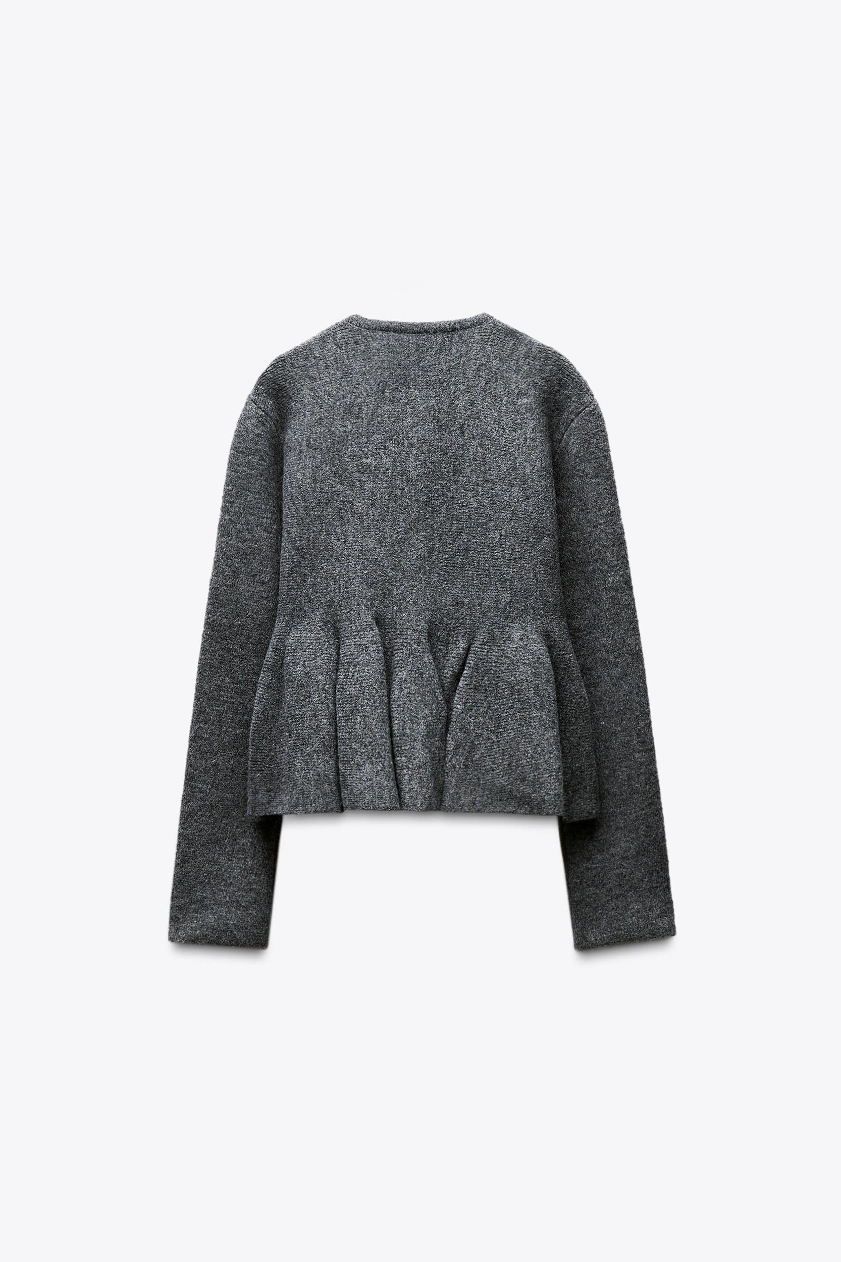 PEPLUM KNIT CARDIGAN Product Image