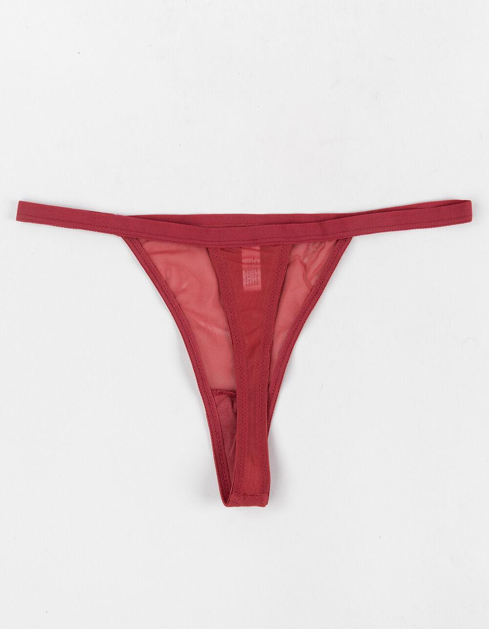 FULL TILT Mesh Thong - CRANBERRY Product Image