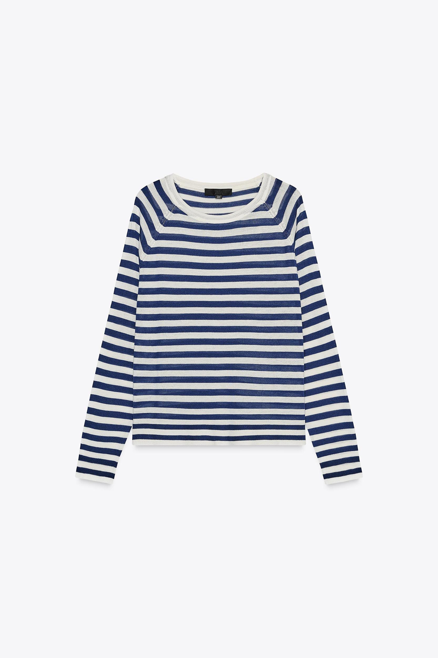 STRIPED FINE KNIT SWEATER Product Image
