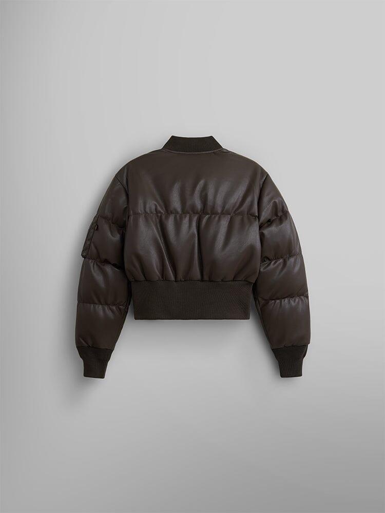 WOMEN'S SIERRA FAUX LEATHER SHORT PUFFER JACKET - CHOCOLATE / M Product Image