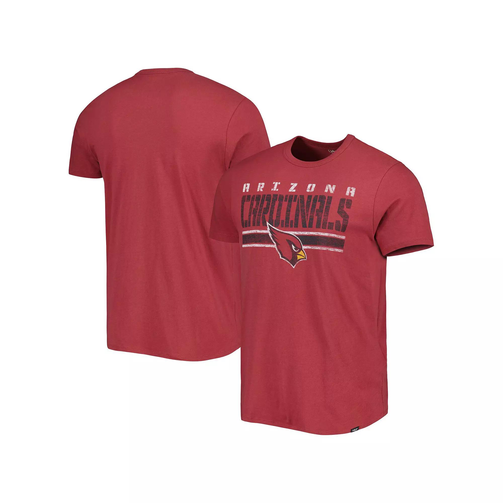 Men's '47 Cardinal Arizona Cardinals Team Stripe T-Shirt, Size: XL, Red Product Image