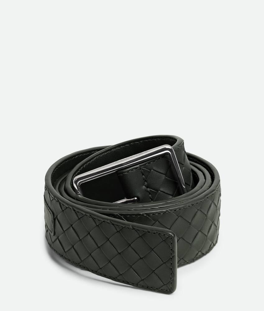 Men's Intrecciato Piccolo Belt in Dark green Product Image