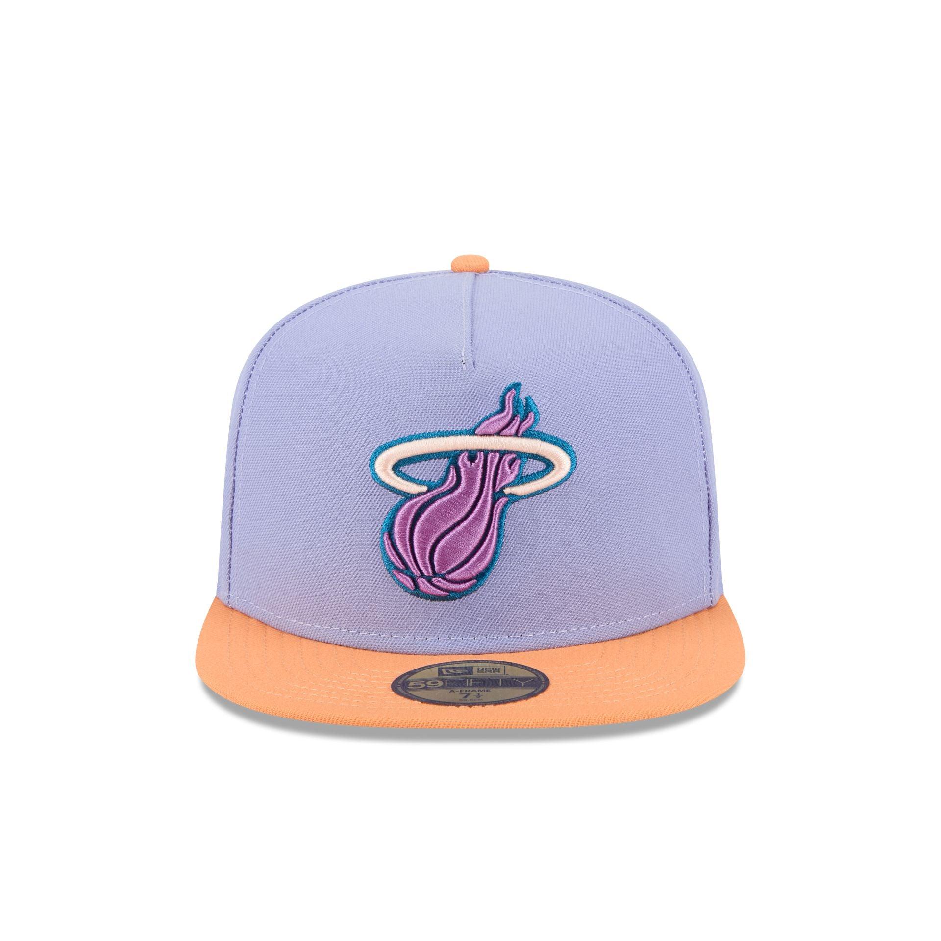 Miami Heat Lavender 59FIFTY A-Frame Fitted Hat Male Product Image